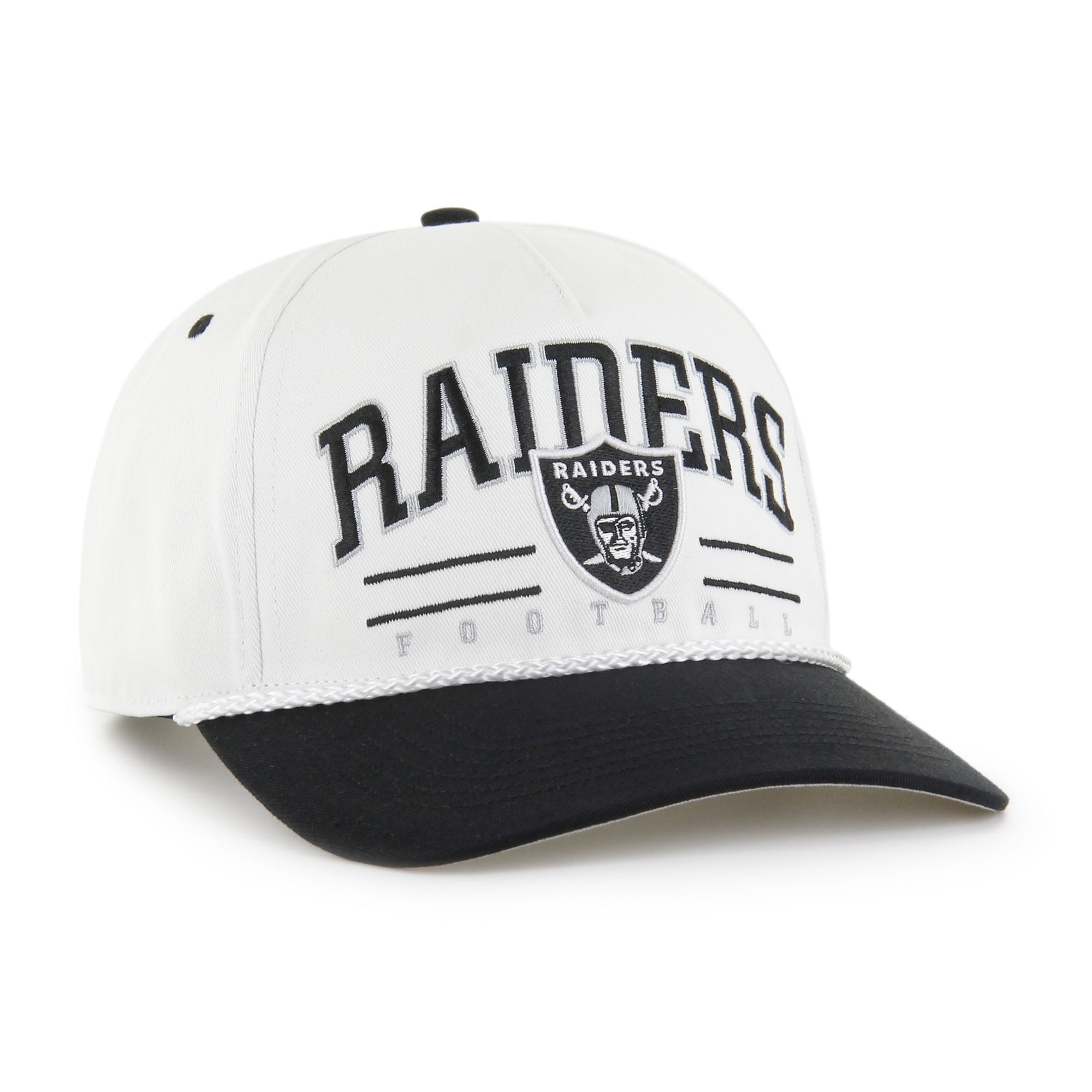 Men's '47 White/Black Las Vegas Raiders Roscoe Two-Toned Hitch Adjustable Hat