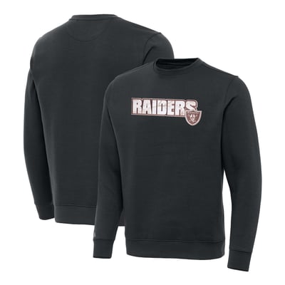 Las Vegas Raiders Antigua Woodland Camo Victory Sweatshirt - Charcoal