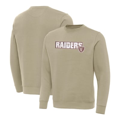 Las Vegas Raiders Antigua Woodland Camo Victory Sweatshirt - Khaki