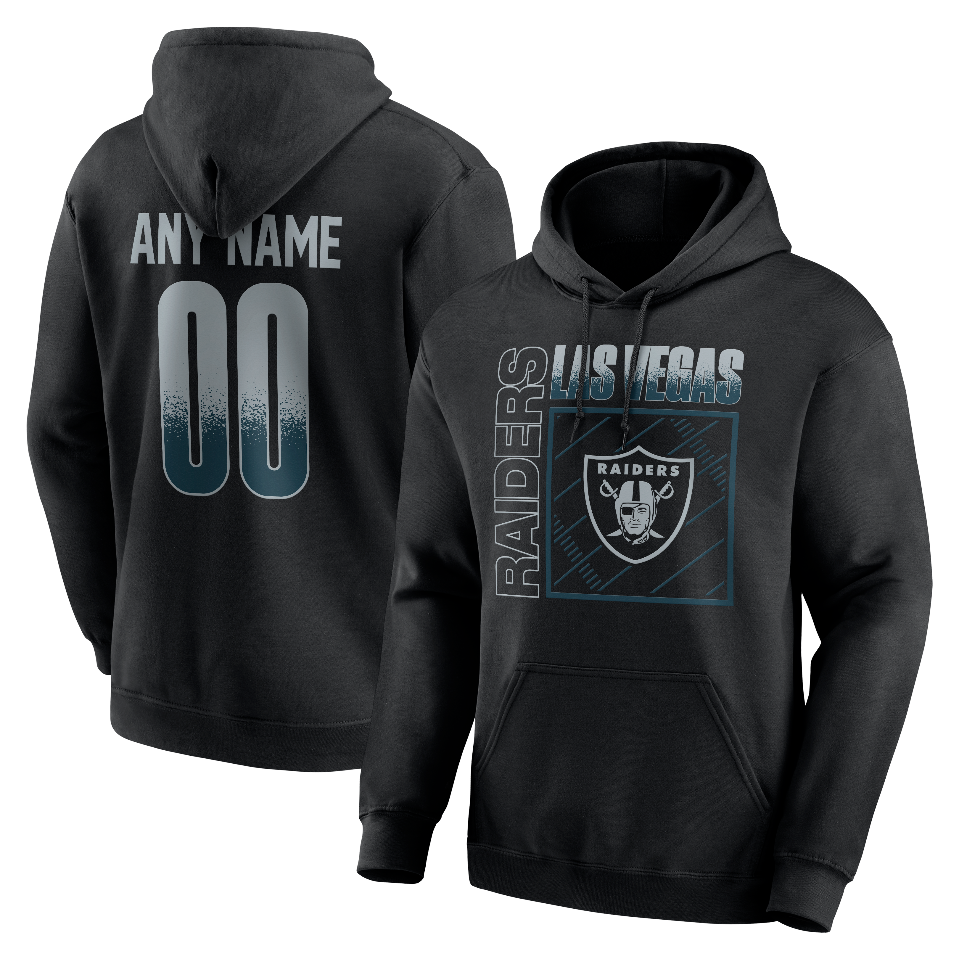Men's Black Las Vegas Raiders Home Field Pop Personalized Name & Number Hoodie