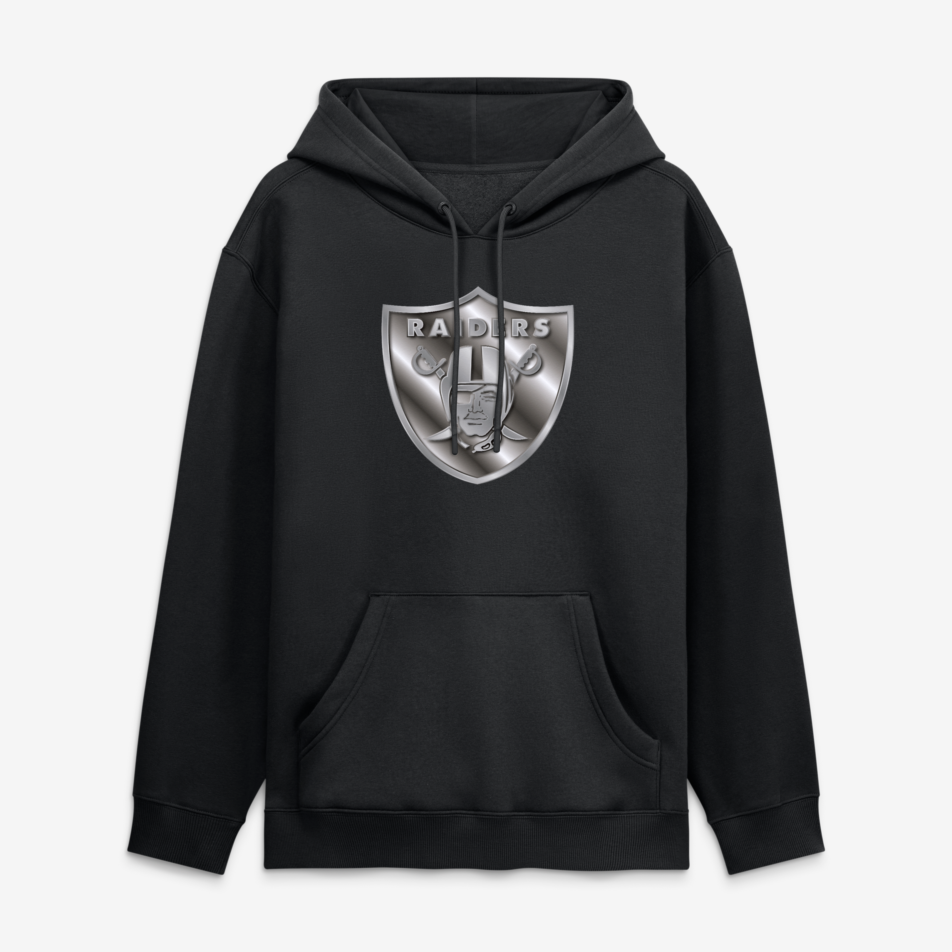 Sweat à capuche noir pour homme avec mascotte métallique des Raiders de Las Vegas
