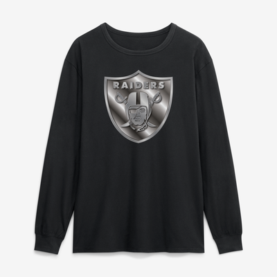 Las Vegas Raiders  Metallic Mascot Long Sleeve T-Shirt - Black