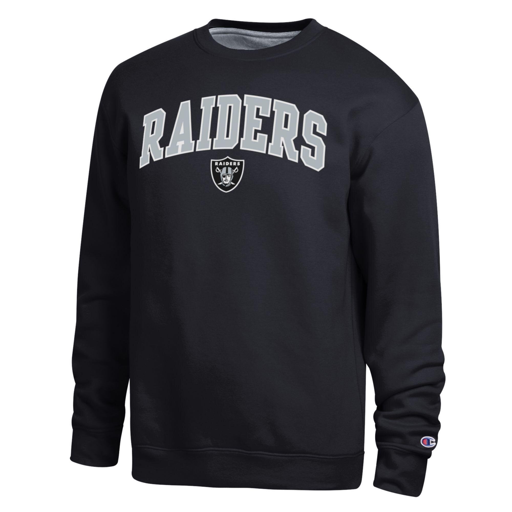 Men's Champion  Black Las Vegas Raiders Contrast Lined Sweatshirt
