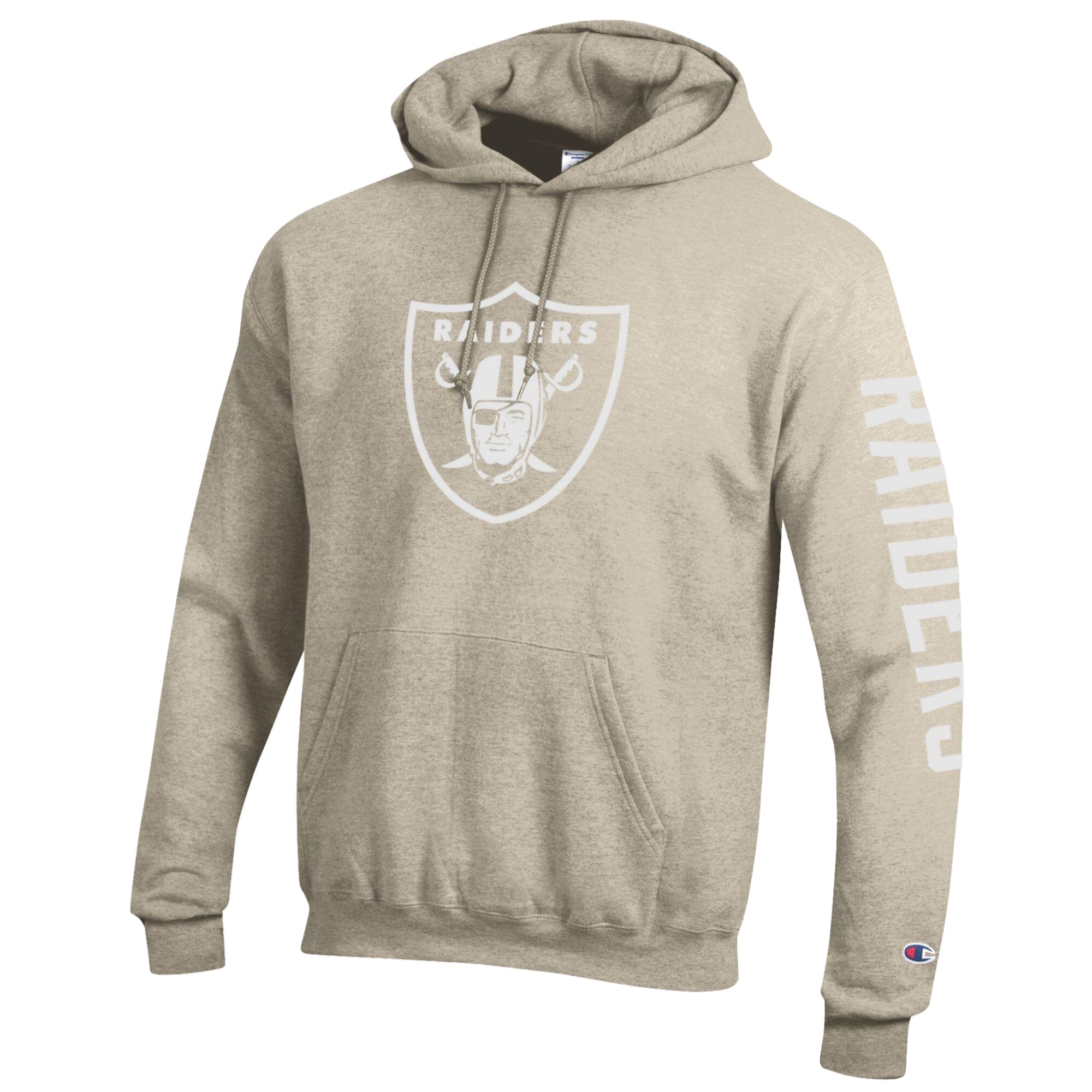 Men's Champion  Oatmeal Las Vegas Raiders Powerblend Hoodie