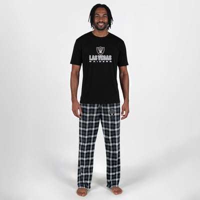  Las Vegas Raiders Concepts Sport Big & Tall Highland Sleep Set - Black