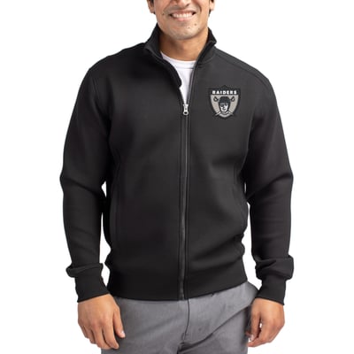 Las Vegas Raiders Cutter & Buck Throwback Roam Eco Recycled Full-Zip Jacket - Black