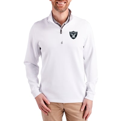  Las Vegas Raiders Cutter & Buck Traverse Stretch Quarter-Zip Top - White