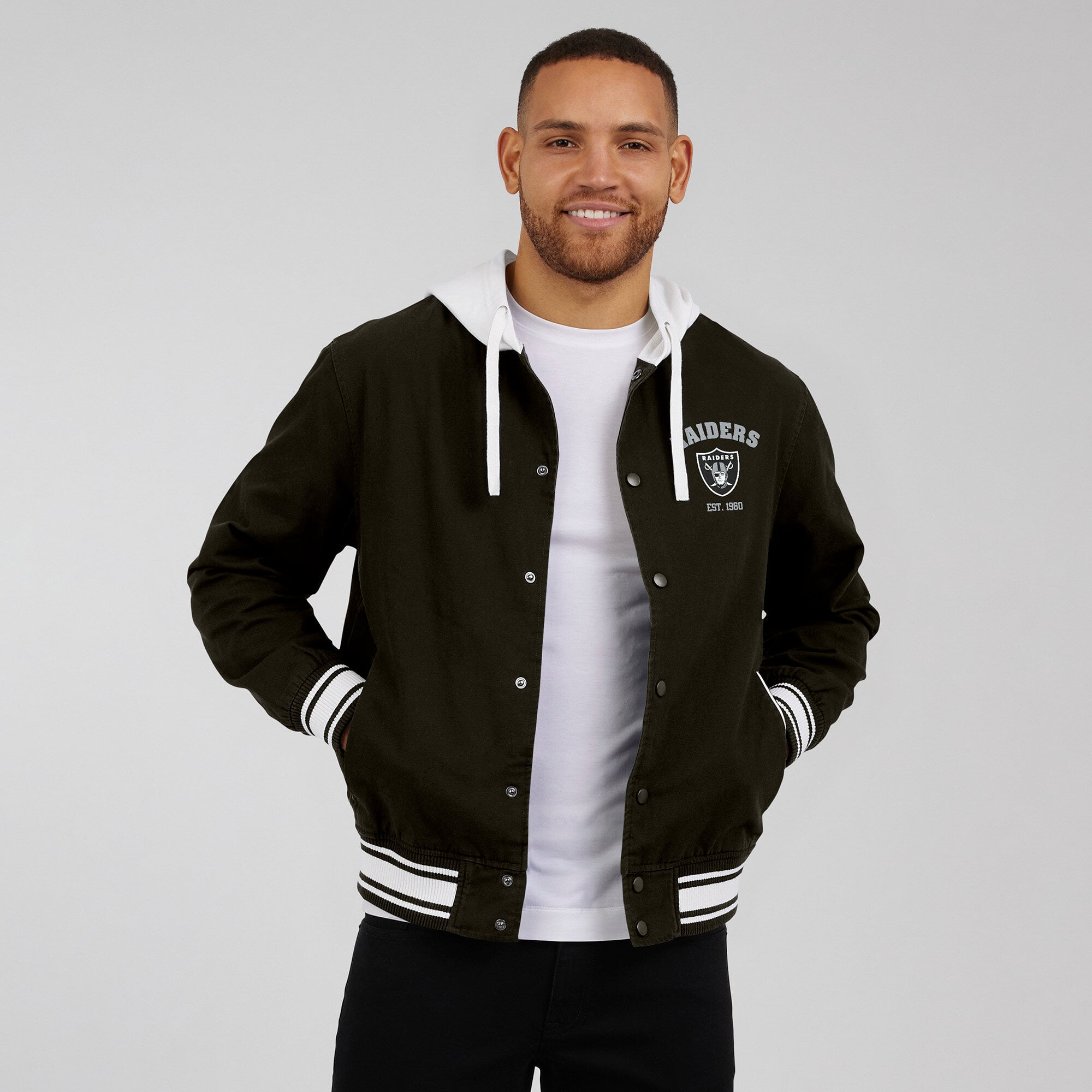 Men's Darius Rucker Collection by Fanatics Black Las Vegas Raiders Full-Snap Hoodie Jacket