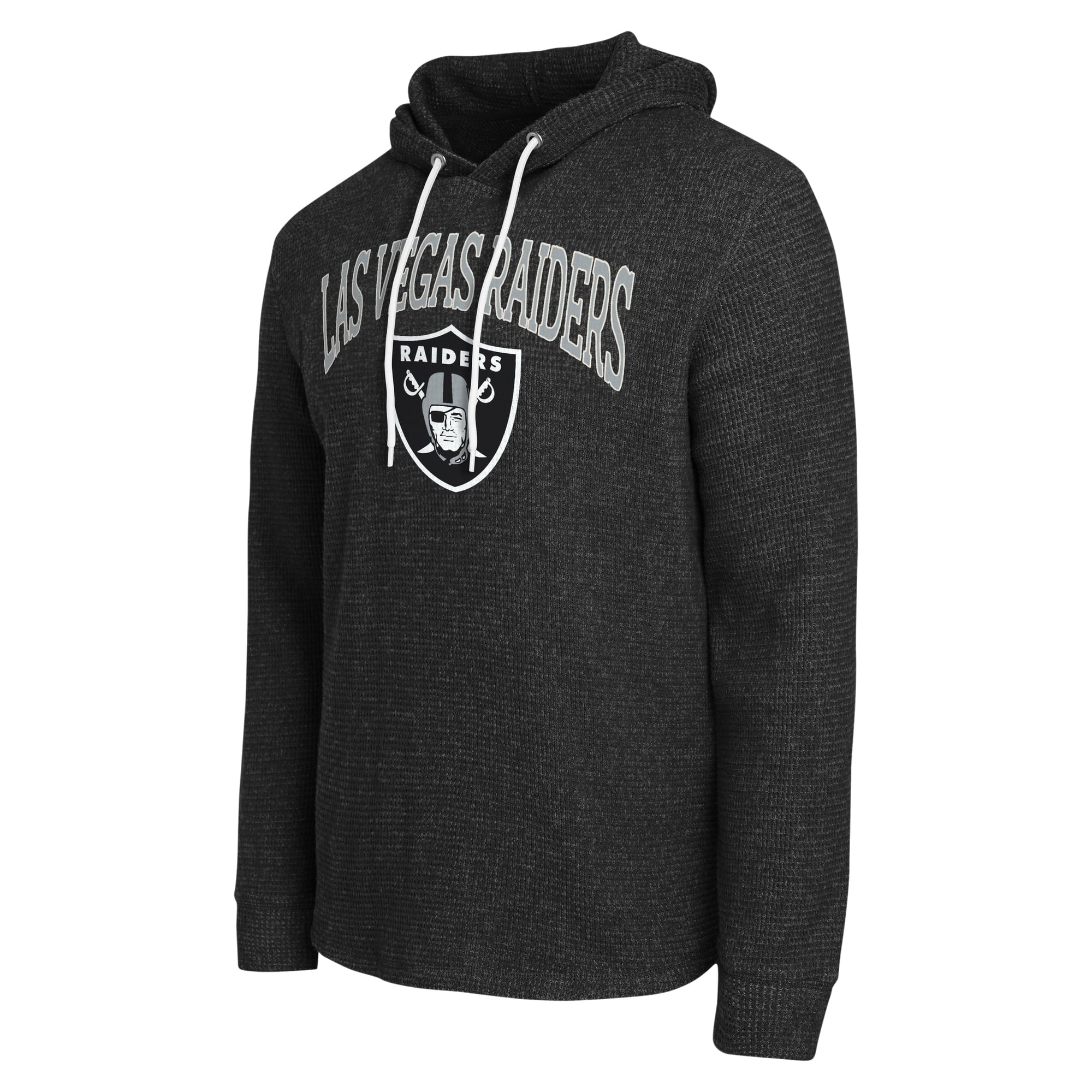Men's Darius Rucker Collection by Fanatics Black Las Vegas Raiders Waffle Knit Hooded Tri-Blend Long Sleeve T-Shirt
