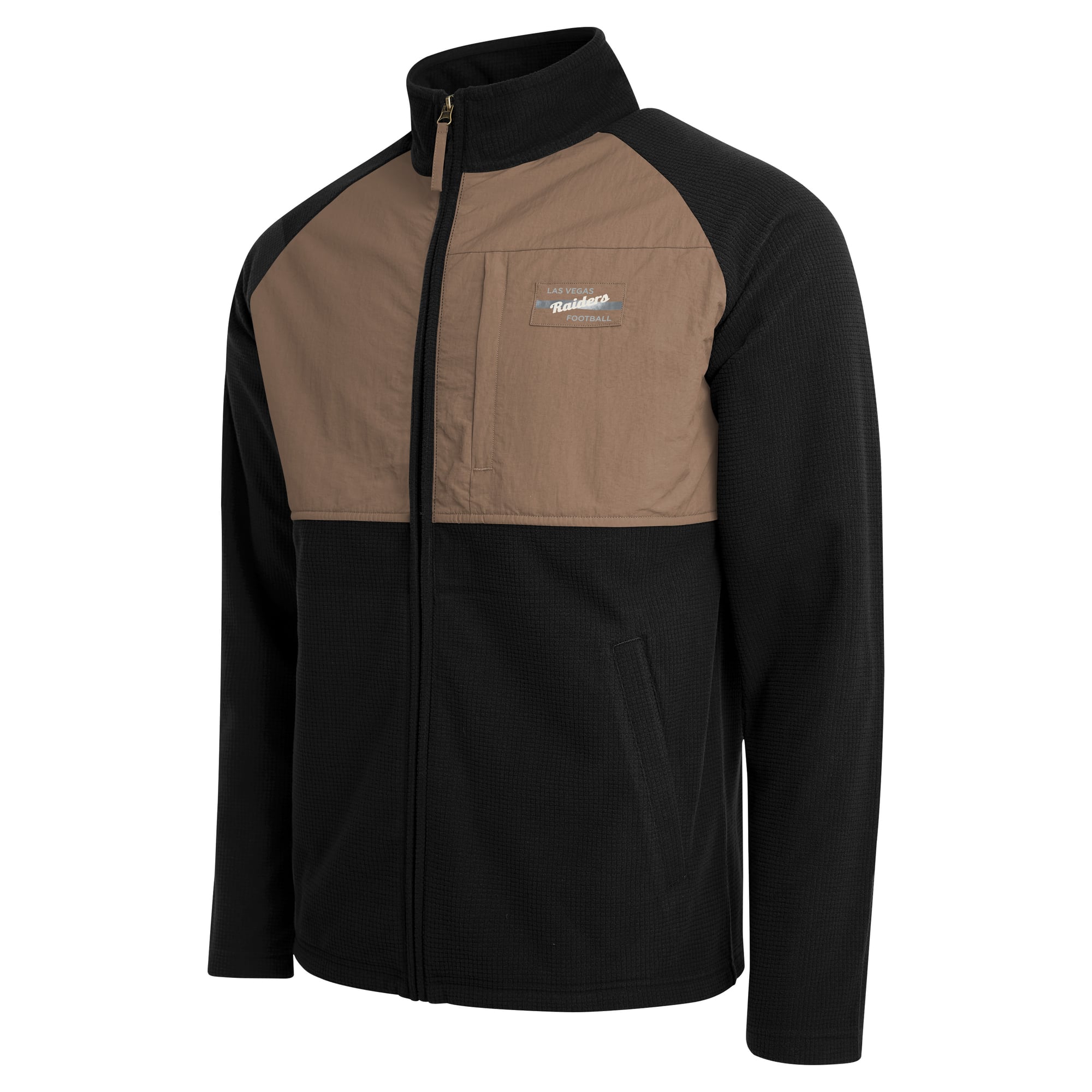 Men's Darius Rucker Collection by Fanatics Black/Tan Las Vegas Raiders Full-Zip Raglan Jacket