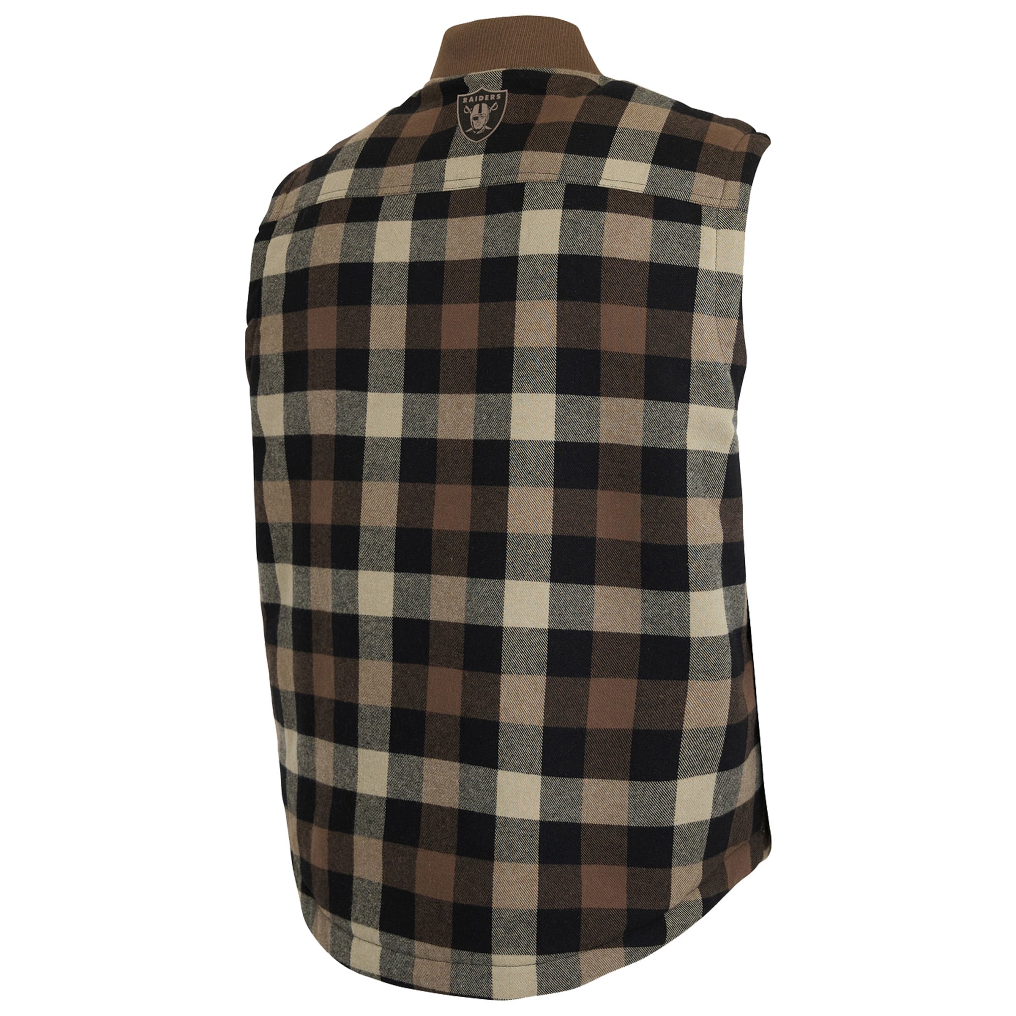 Men's Darius Rucker Collection by Fanatics Brown Las Vegas Raiders Brushed Plaid Sherpa Full-Zip Vest