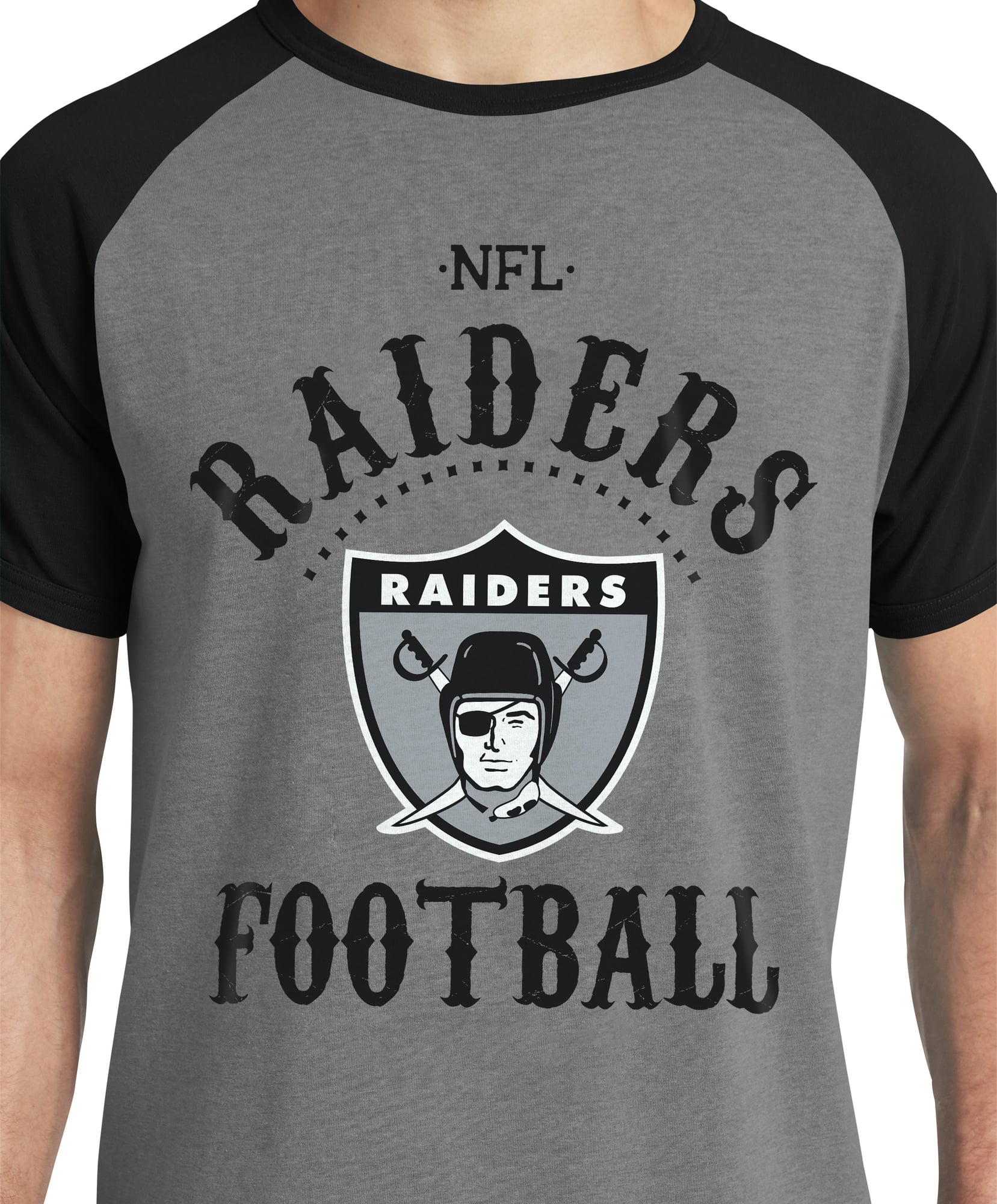 Men's Darius Rucker Collection by Fanatics Charcoal Las Vegas Raiders Raglan T-Shirt
