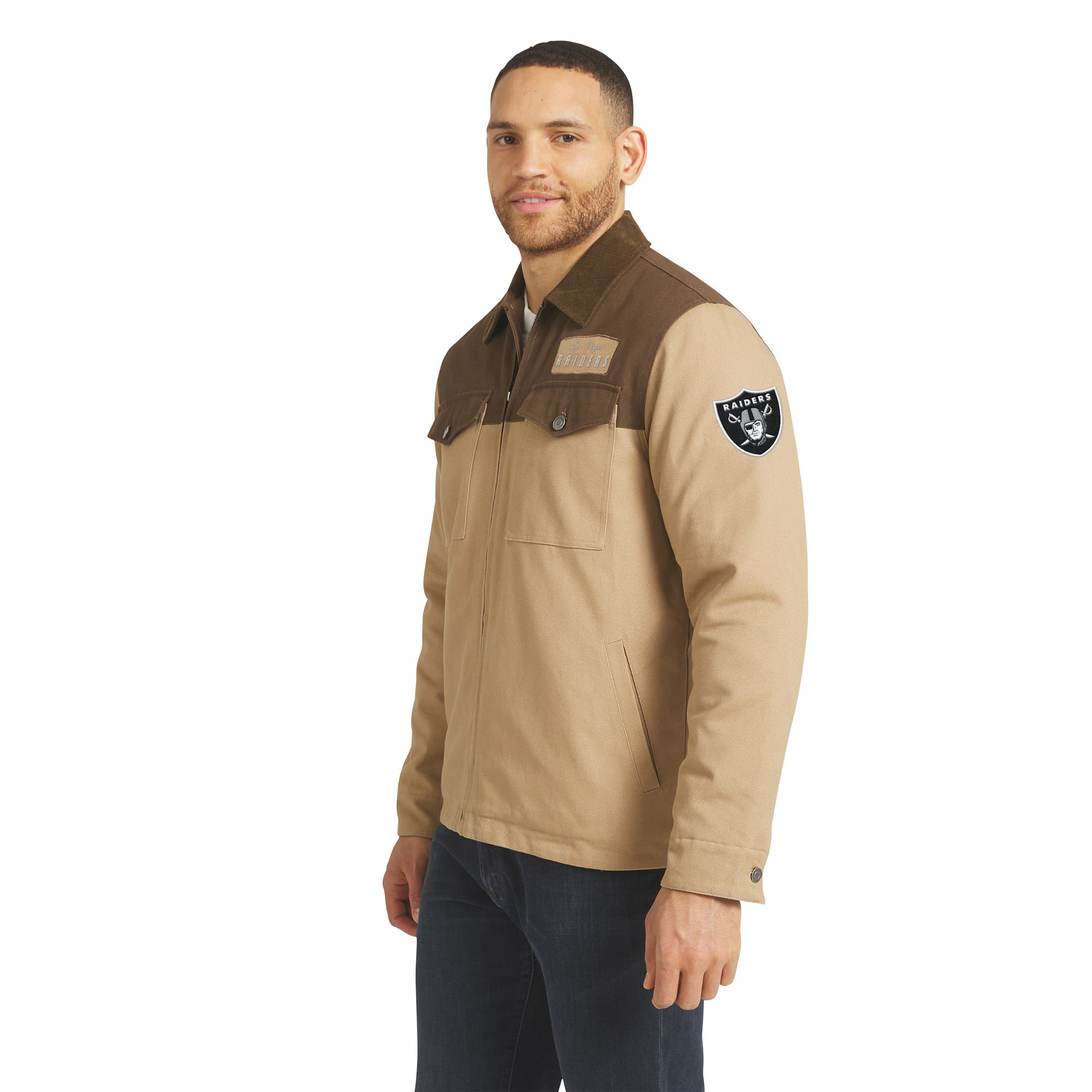Veste en toile zippée Darius Rucker Collection pour homme par Fanatics, couleur beige/marron