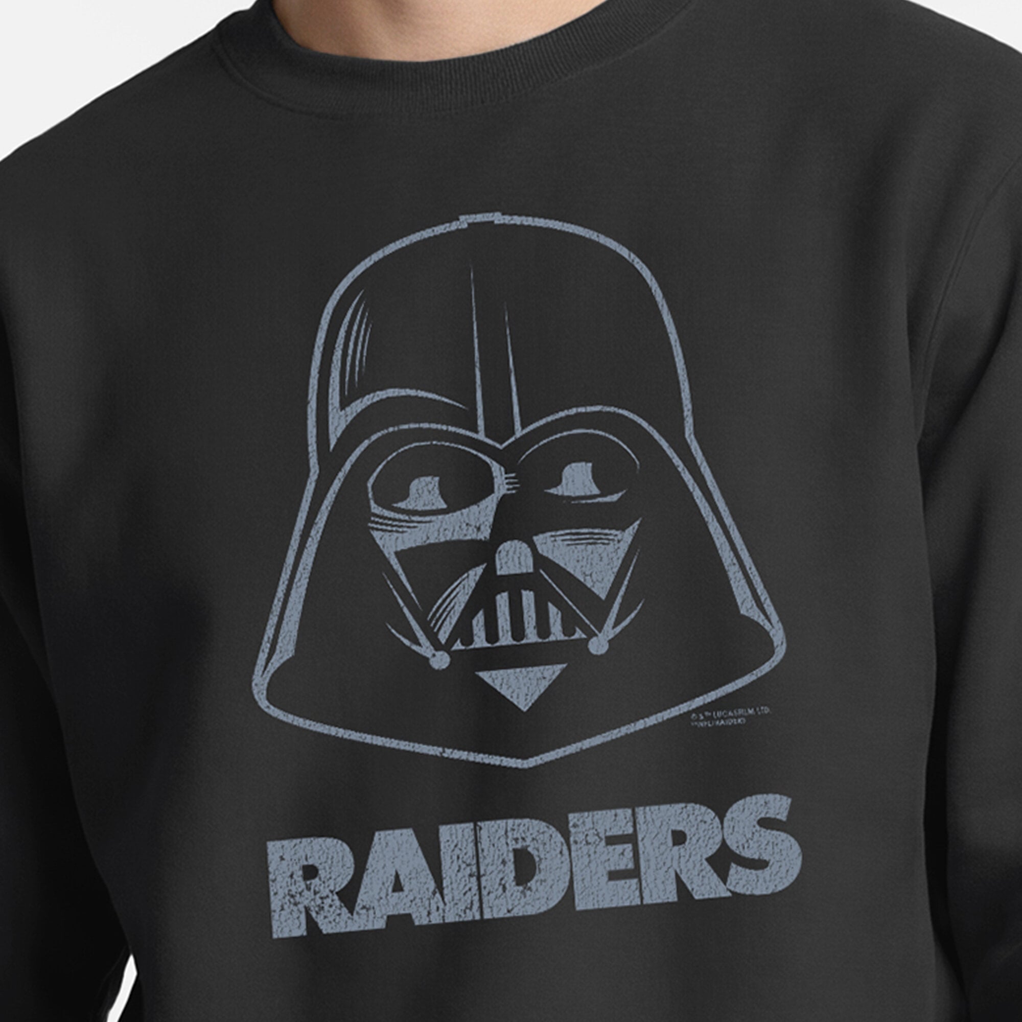 Sweat-shirt homme Disney x Champion noir Las Vegas Raiders Dark Vador Powerblend
