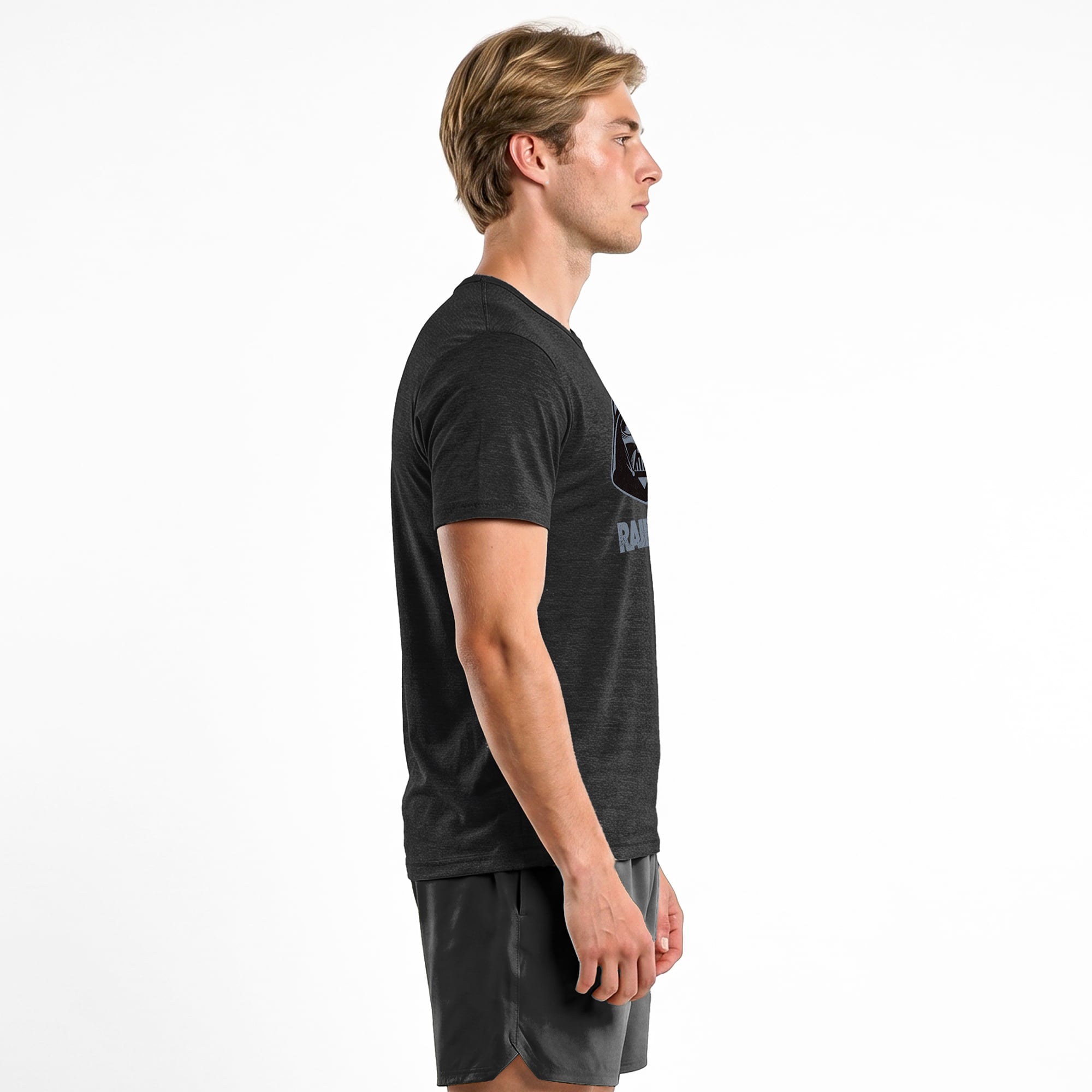 T-shirt homme Disney x Champion noir Las Vegas Raiders Dark Vador en mélange de trois matières