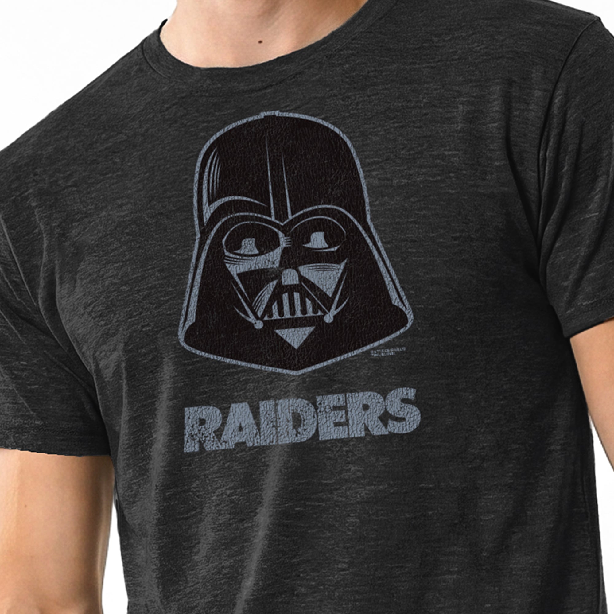 T-shirt homme Disney x Champion noir Las Vegas Raiders Dark Vador en mélange de trois matières