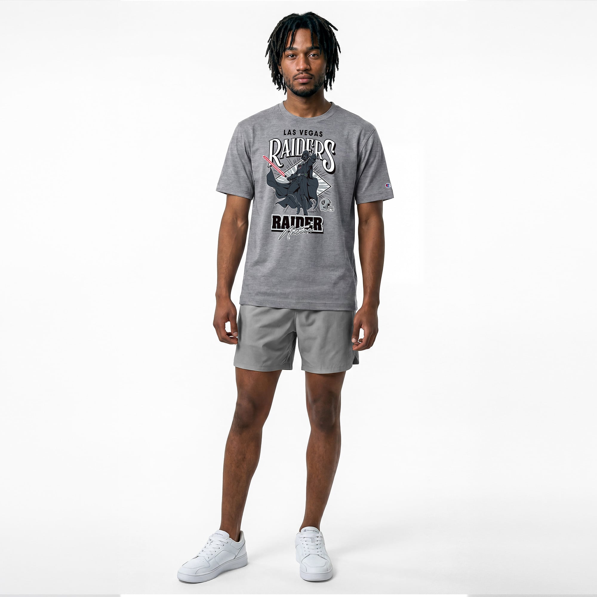 T-shirt homme Disney x Champion gris Las Vegas Raiders Dark Vador All-Star