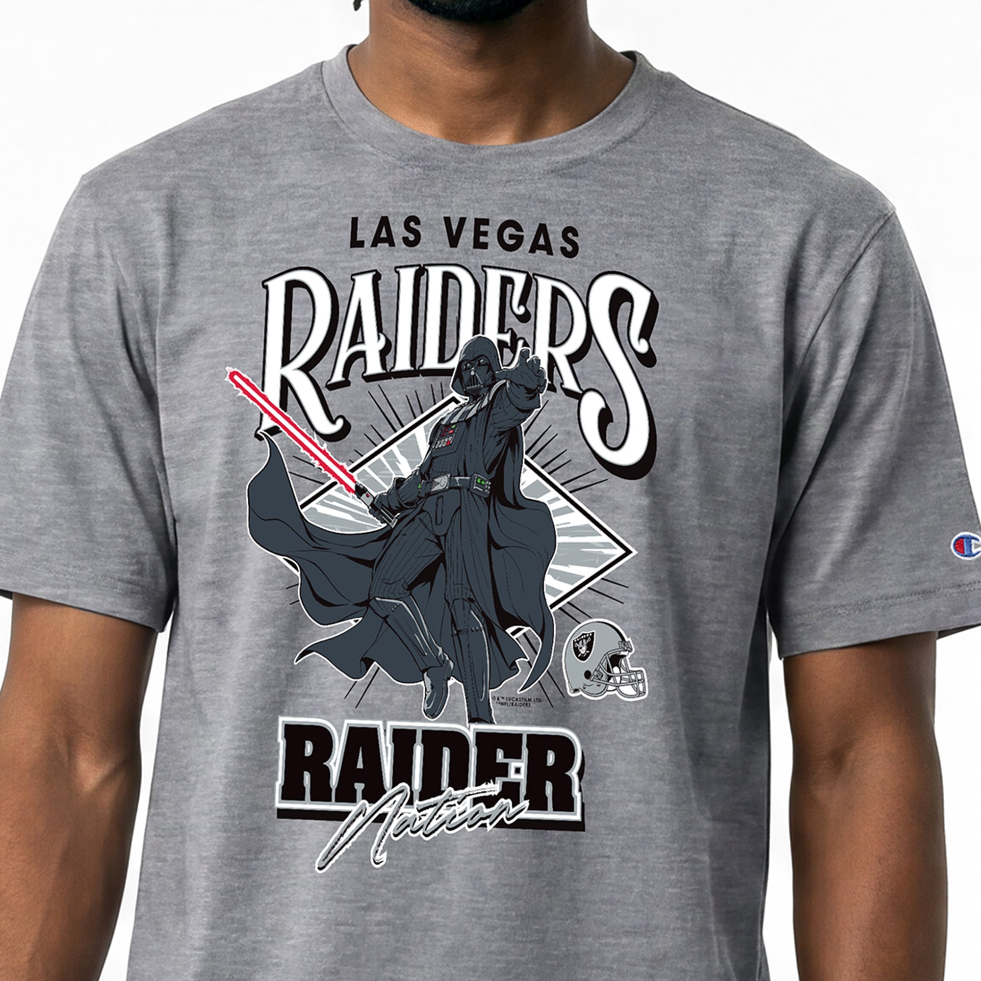 T-shirt homme Disney x Champion gris Las Vegas Raiders Dark Vador All-Star