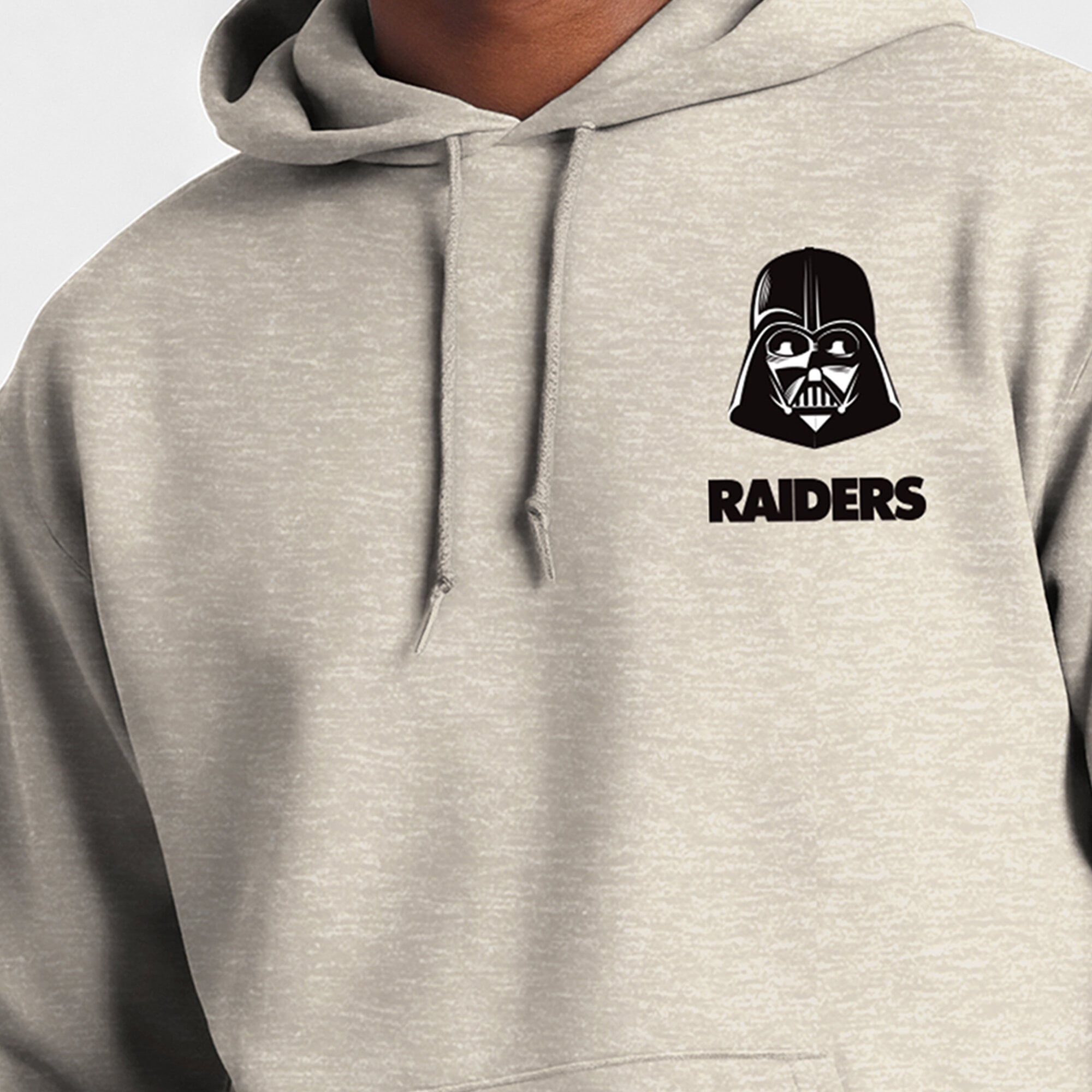 Men's Disney x Champion  Oatmeal Las Vegas Raiders Powerblend Fullback Hoodie