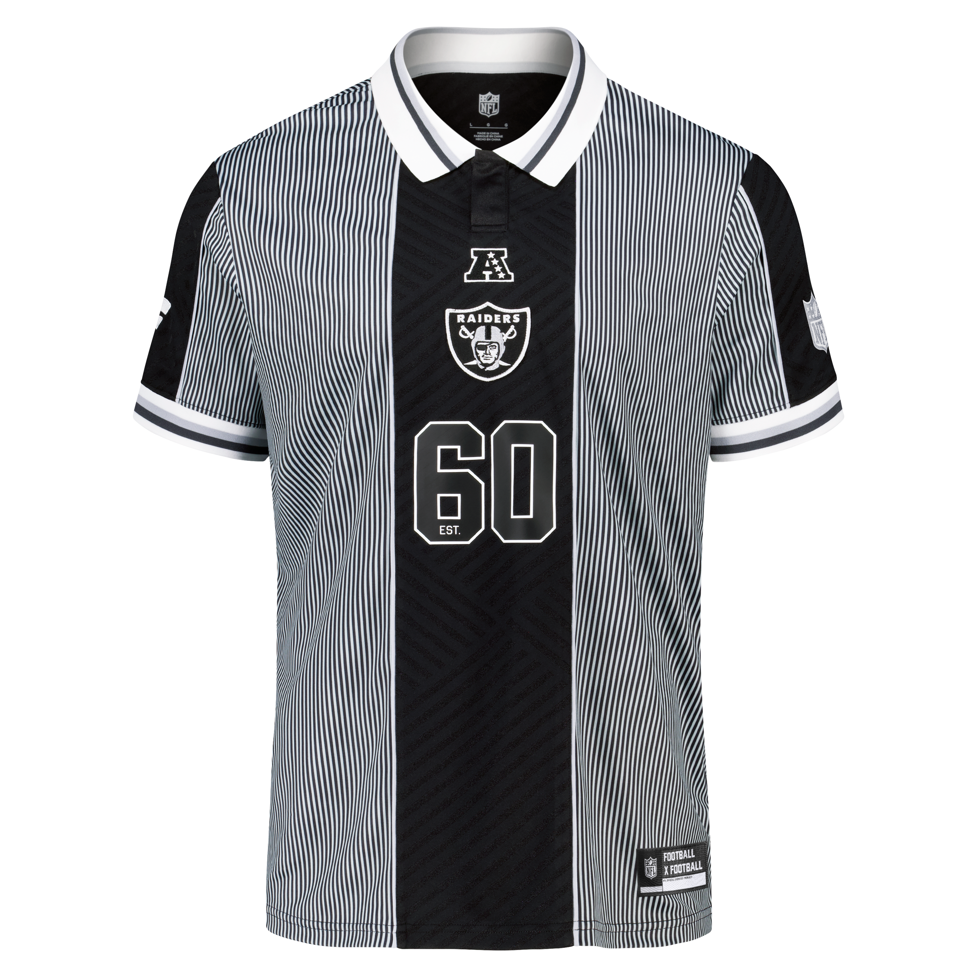 Men's Fanatics Black Las Vegas Raiders Football x Collared Fan Top