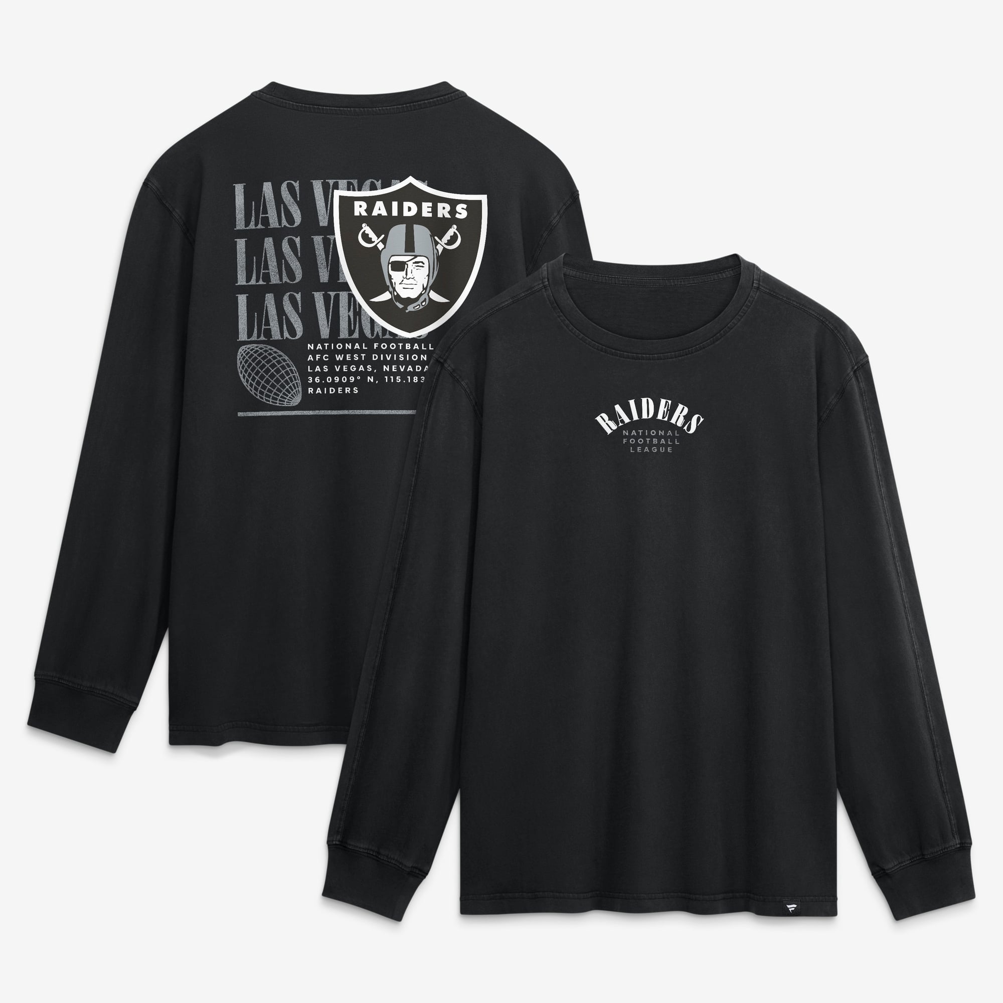 T-shirt à manches longues Fanatics Black Las Vegas Raiders pour homme