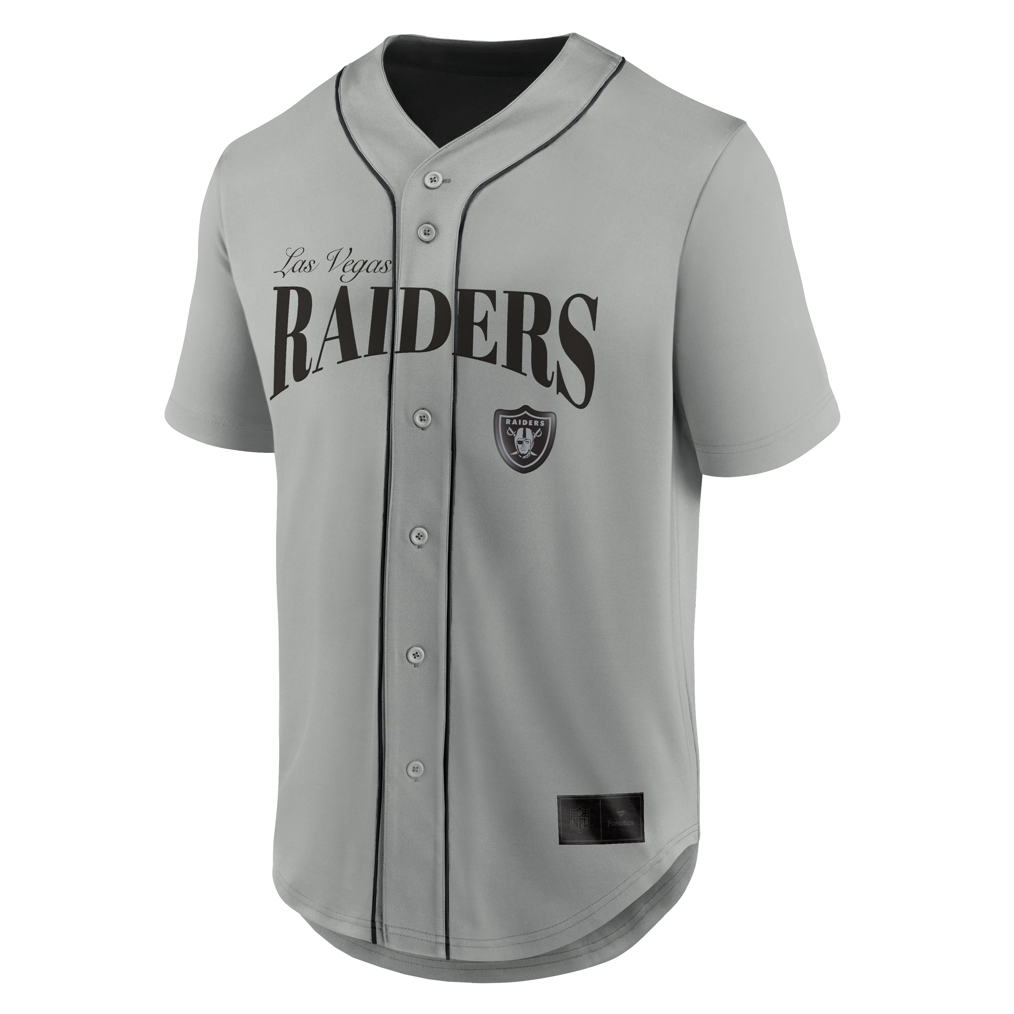 Men's Fanatics Gray Las Vegas Raiders After Hours Button-Up Baseball Top