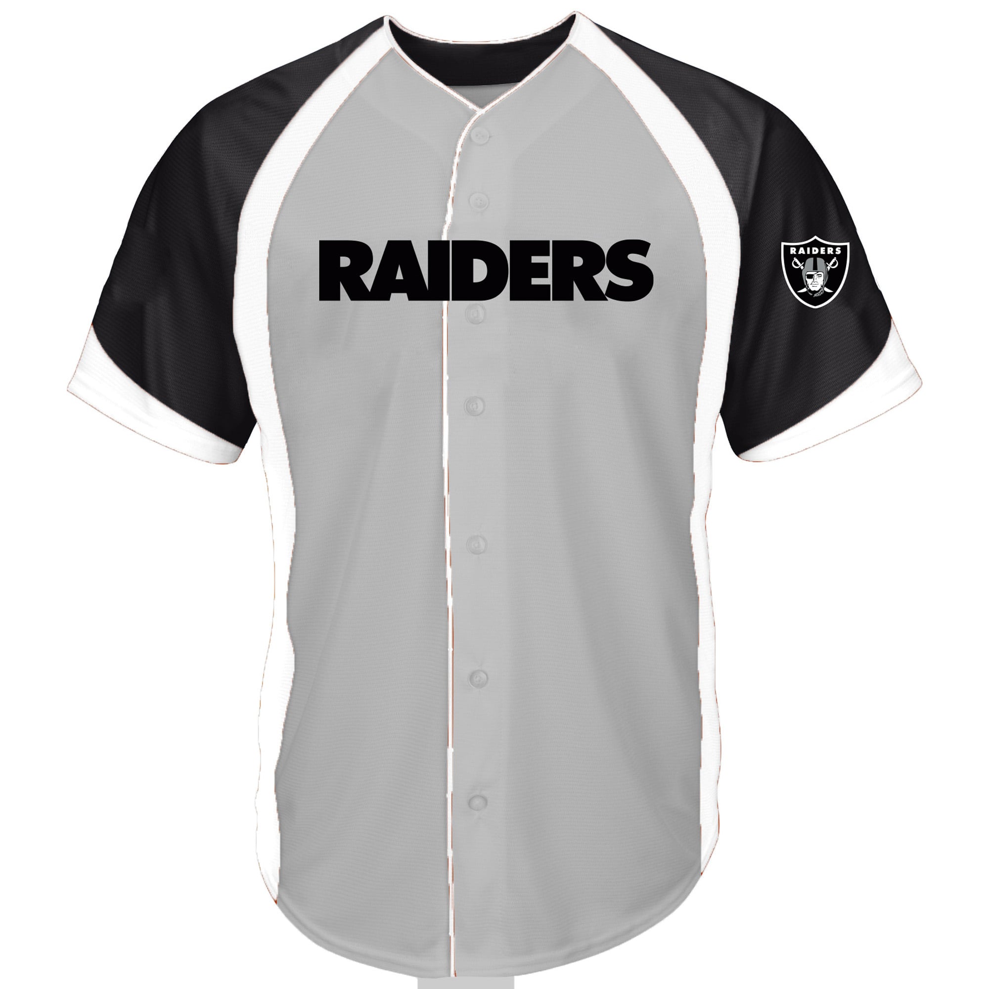 Men's Fanatics  Gray Las Vegas Raiders Big & Tall Button-Up Raglan Fashion Top