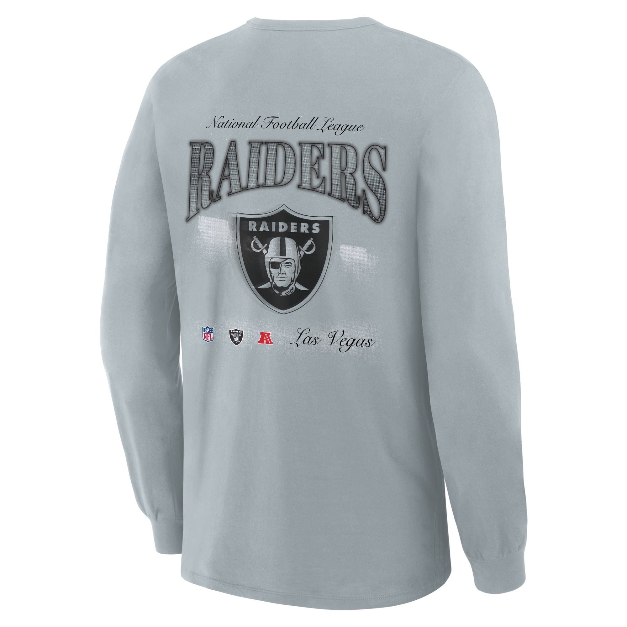T-shirt à manches longues Fanatics gris Las Vegas Raiders Midnight Falls pour homme