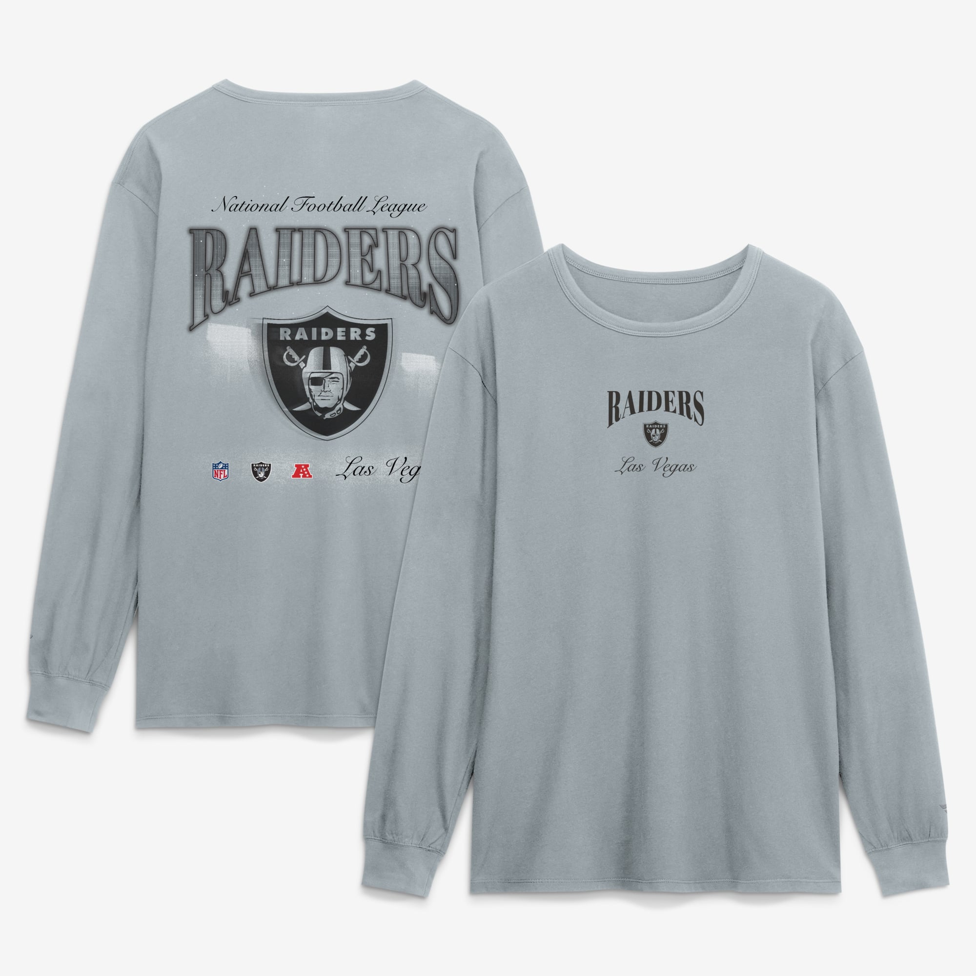 Men's Fanatics Gray Las Vegas Raiders Midnight Falls Long Sleeve T-Shirt