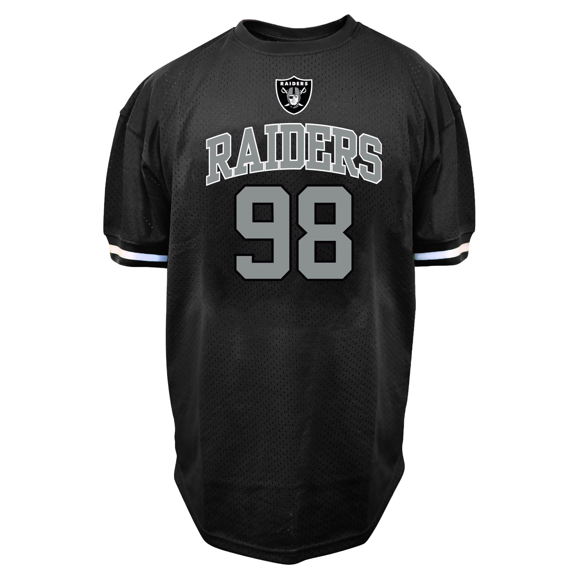 T-shirt Fanatics Maxx Crosby noir pour homme, grandes tailles, en maille, avec nom et numéro, Las Vegas Raiders