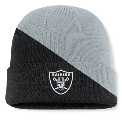 Las Vegas Raiders Fanatics Tilt Cuffed Knit Hat - Silver/Black