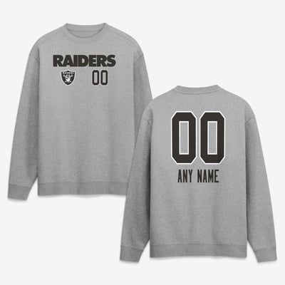 Las Vegas Raiders  Touchdown Wordmark Personalized Name & Number Sweatshirt - Gray