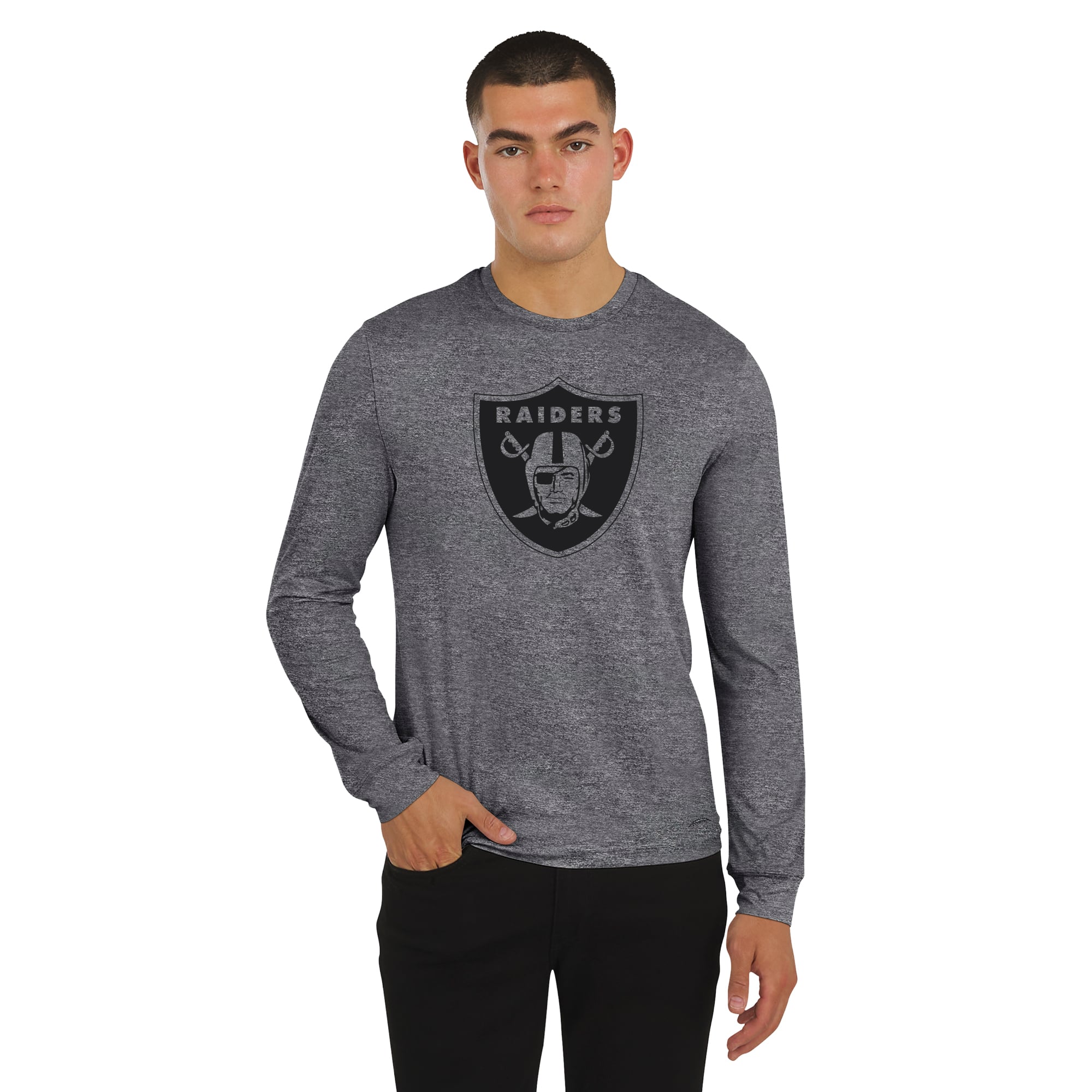 T-shirt à manches longues pour homme J. Palmer Charcoal Las Vegas Raiders Four Down