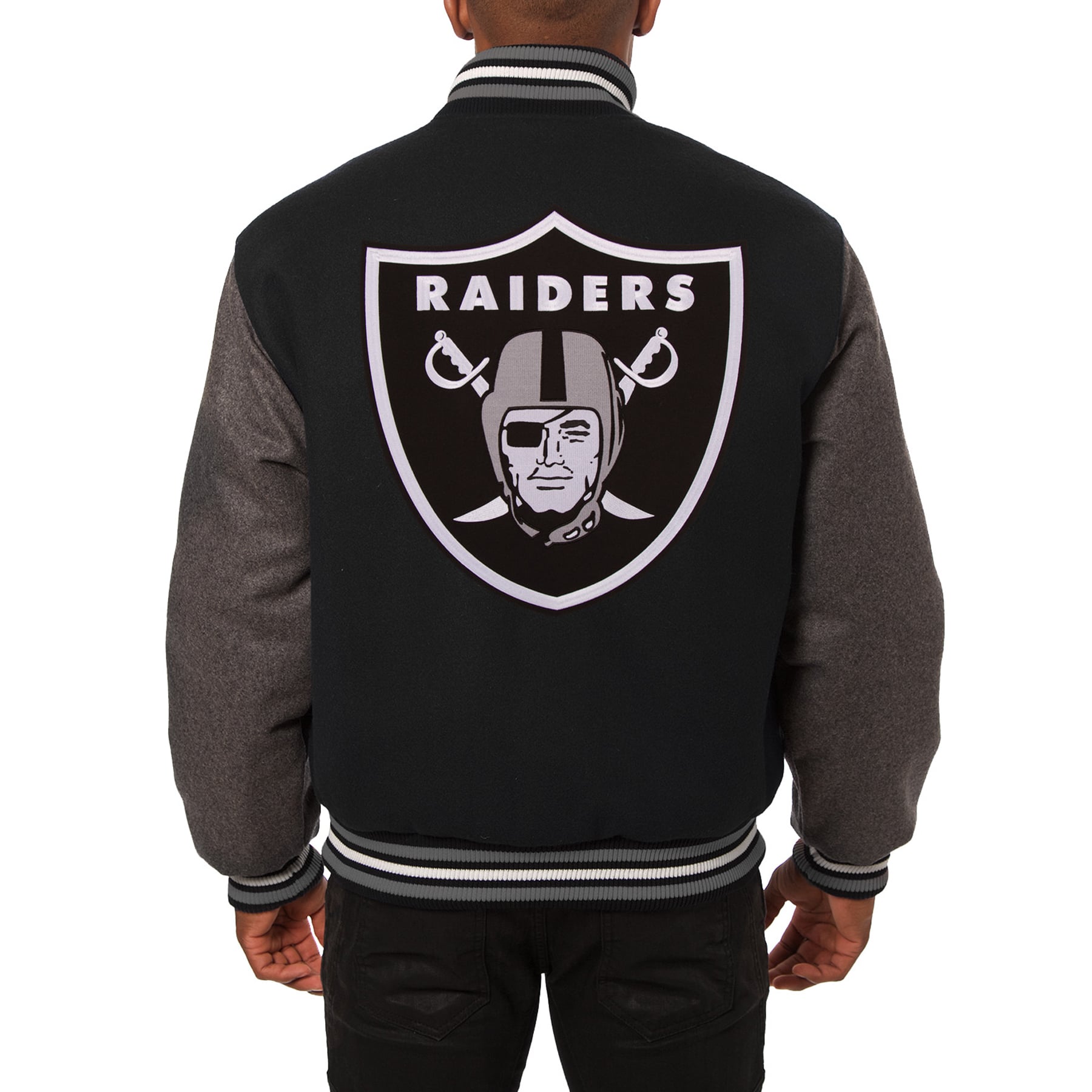 Men's JH Design Black/Gray Las Vegas Raiders Big & Tall Wool Full