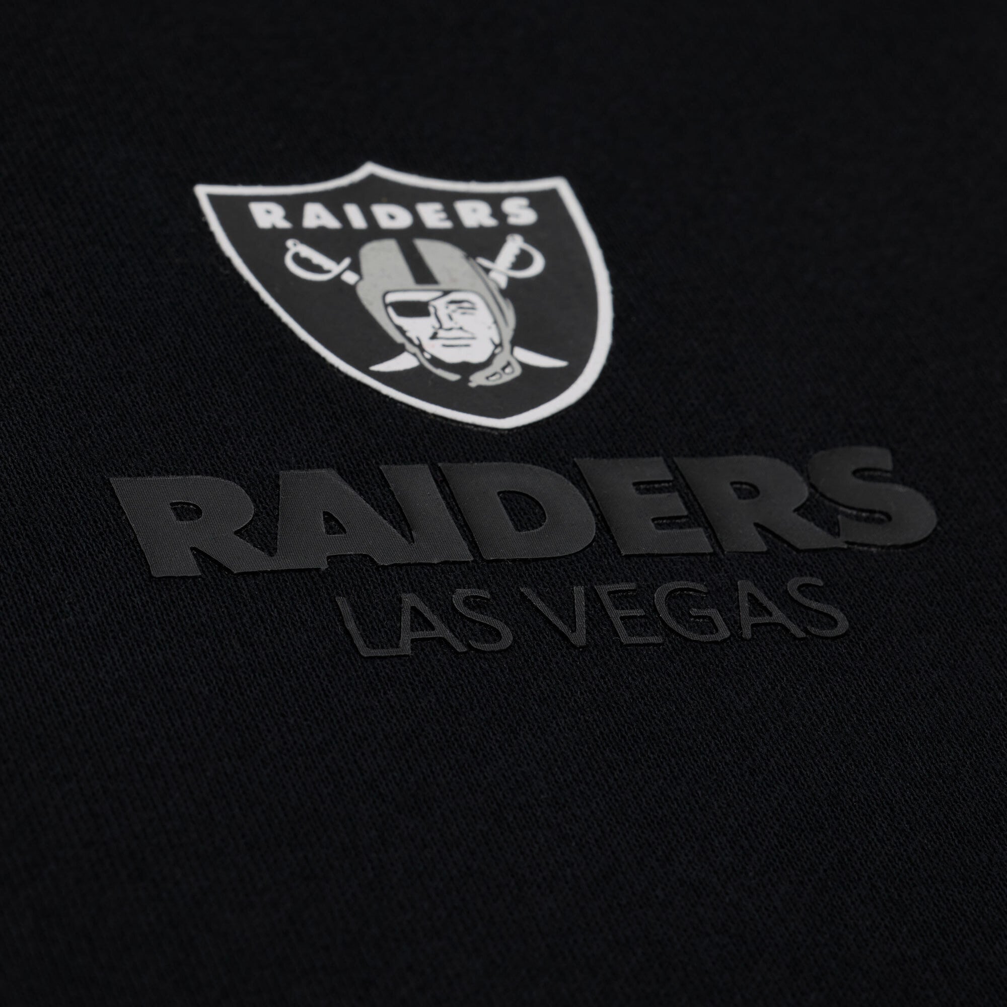 Sweat-shirt en polaire à micro-logo noir Mitchell & Ness pour homme, modèle Core Essentials de la collection Las Vegas Raiders.