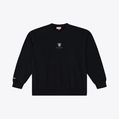 Las Vegas Raiders Mitchell & Ness Core Essentials Micro Logo Fleece Sweatshirt - Black
