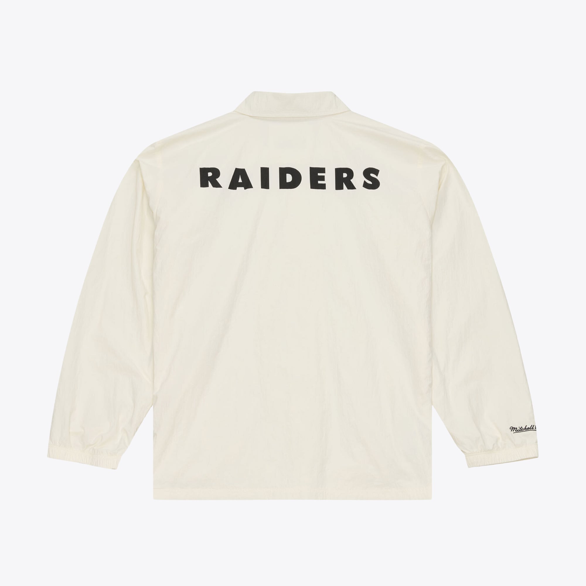 Veste de coach Mitchell & Ness crème Las Vegas Raiders Retro Roots pour homme