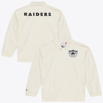  Las Vegas Raiders Mitchell & Ness Retro Roots Coaches Jacket - Cream