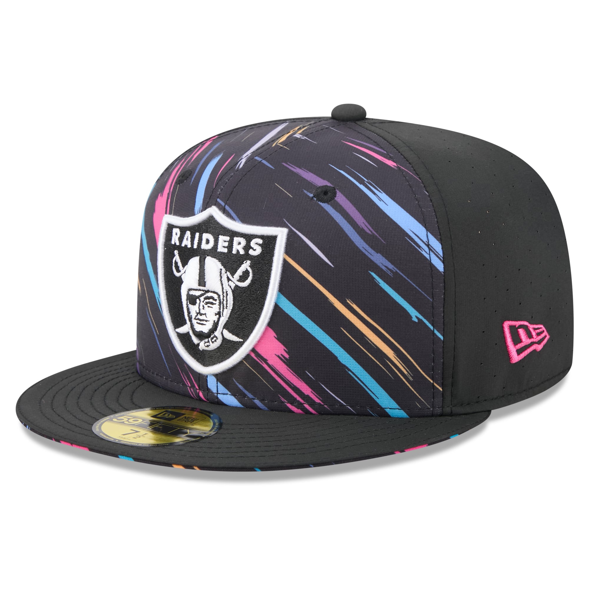 Men's New Era Black Las Vegas Raiders 2026 NFL Crucial Catch 59FIFTY Fitted Hat