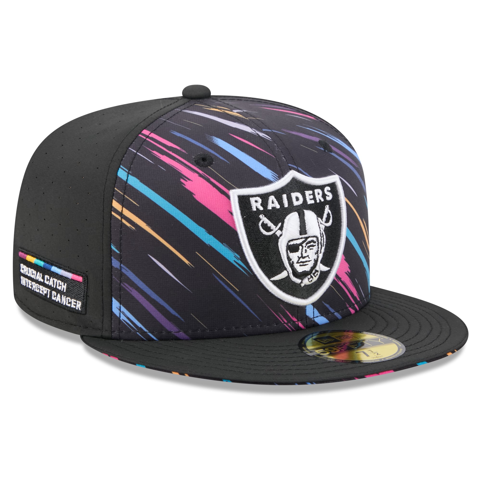 Men's New Era Black Las Vegas Raiders 2026 NFL Crucial Catch 59FIFTY Fitted Hat