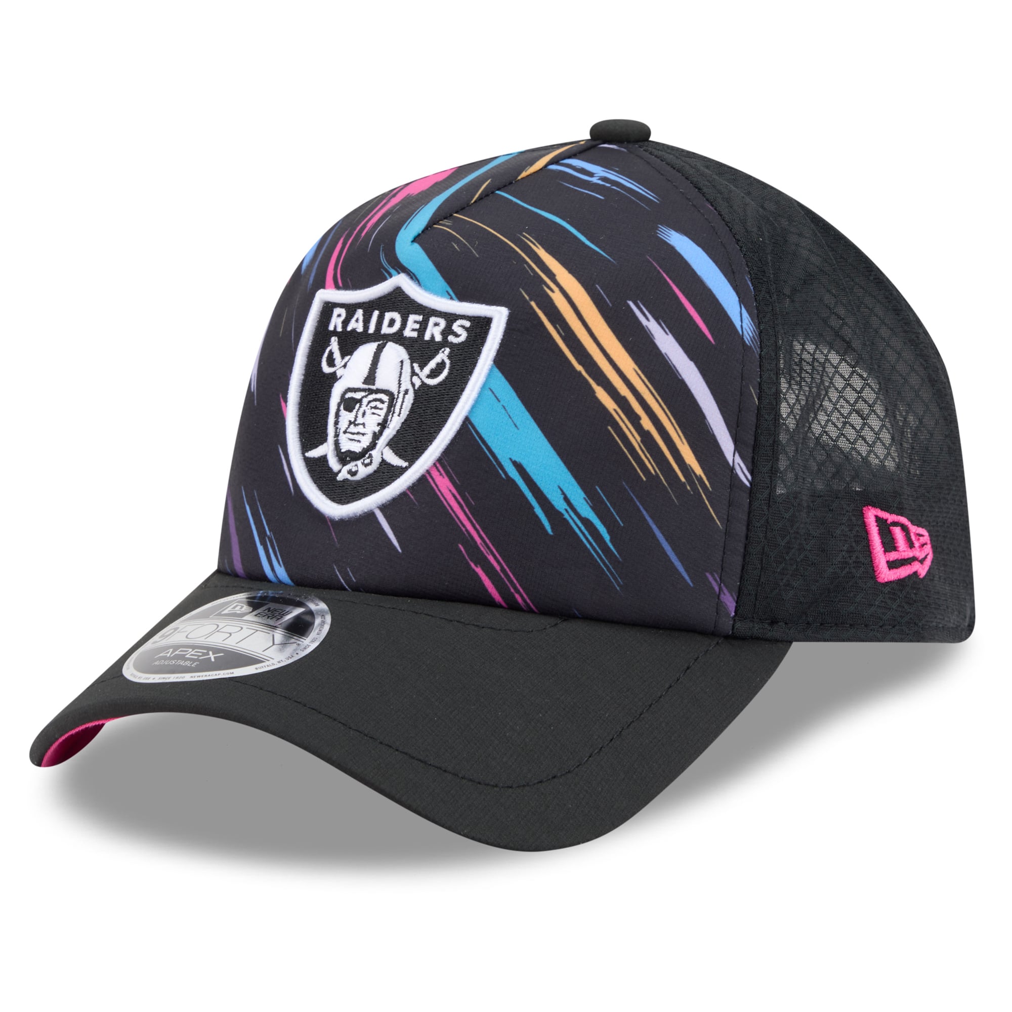 Men's New Era Black Las Vegas Raiders 2026 NFL Crucial Catch 9FORTY Apex Adjustable Hat