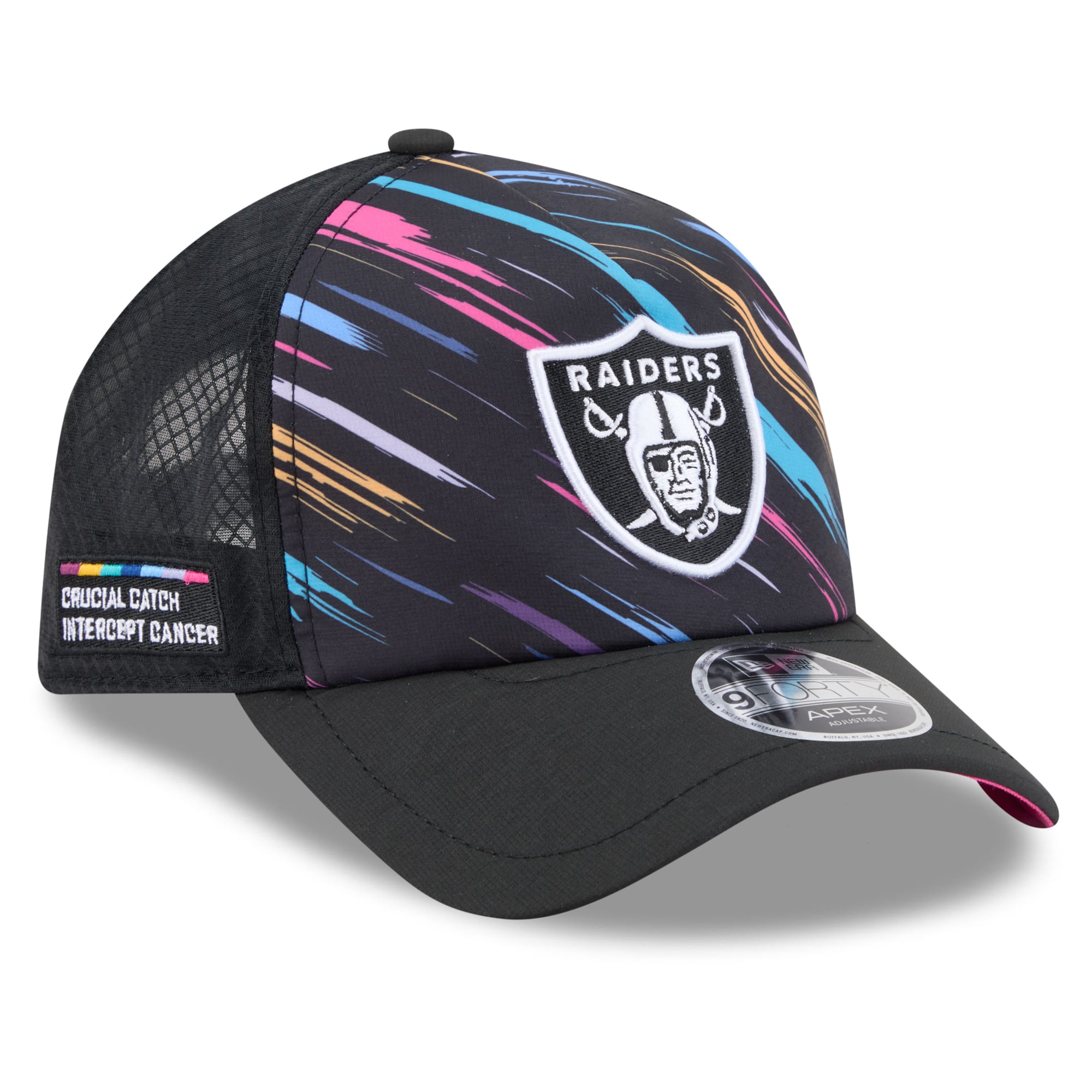 Men's New Era Black Las Vegas Raiders 2026 NFL Crucial Catch 9FORTY Apex Adjustable Hat