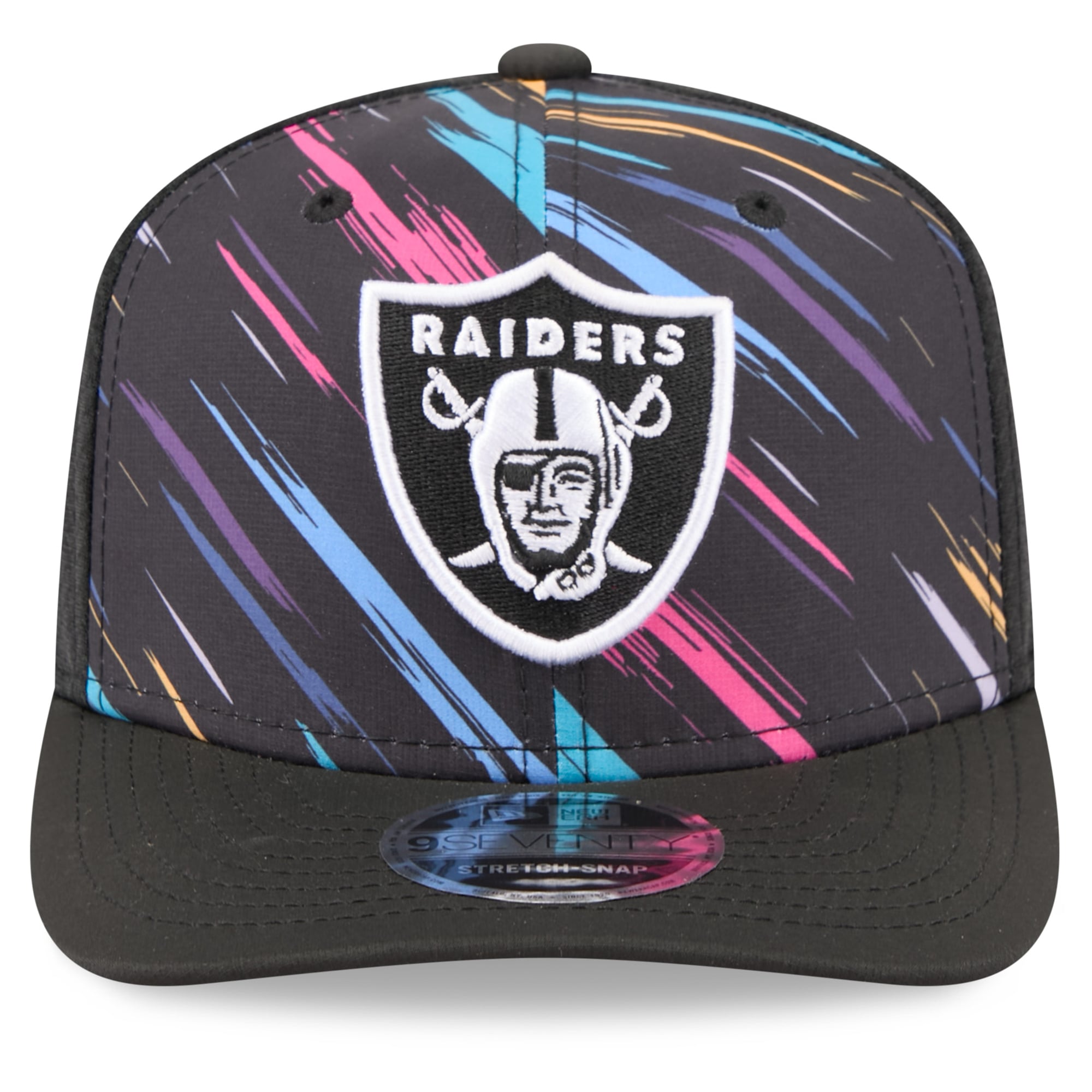 Men's New Era Black Las Vegas Raiders 2026 NFL Crucial Catch 9SEVENTY Adjustable Trucker Hat