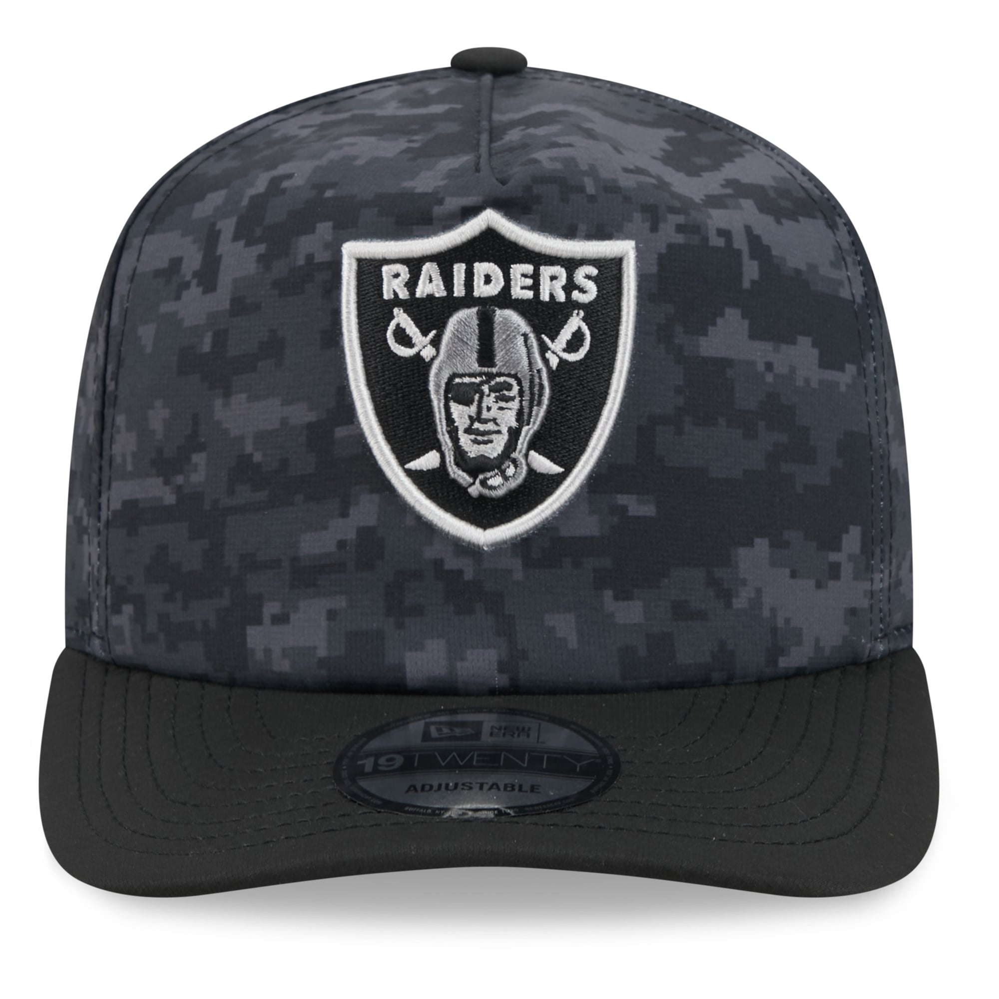 Casquette ajustable New Era noire pour homme Las Vegas Raiders 2026 Salute To Service 19TWENTY