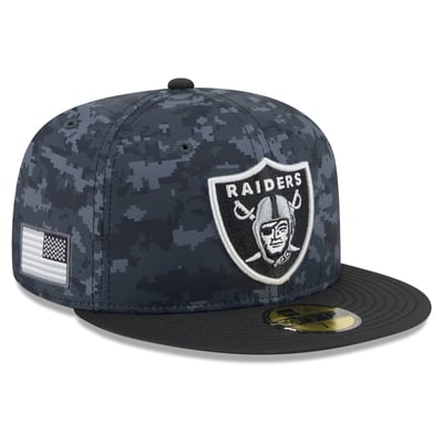 Las Vegas Raiders New Era 2026 Salute To Service 59FIFTY Fitted Hat - Black