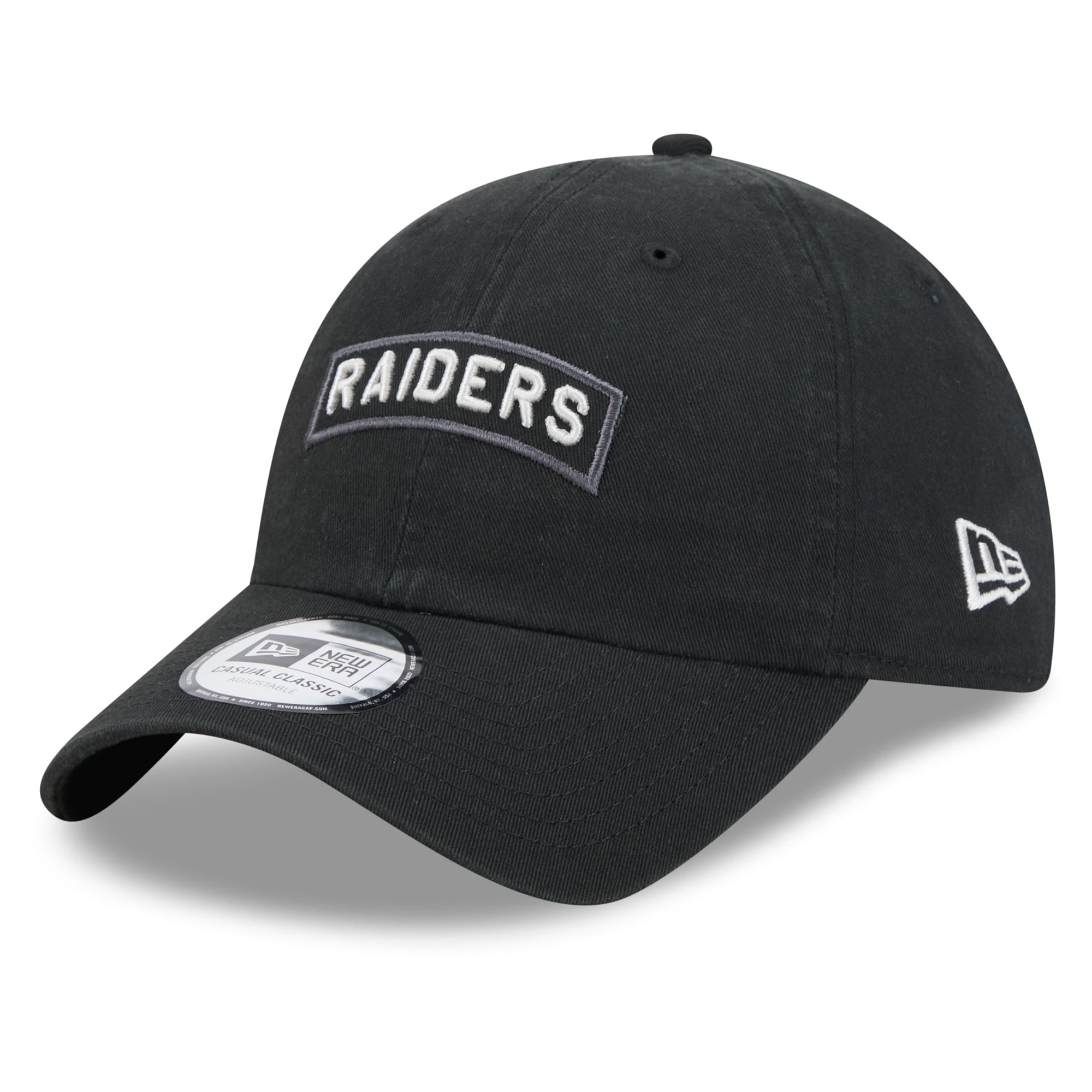 Casquette New Era noire pour homme, Las Vegas Raiders 2026 Salute To Service, style classique décontracté et ajustable