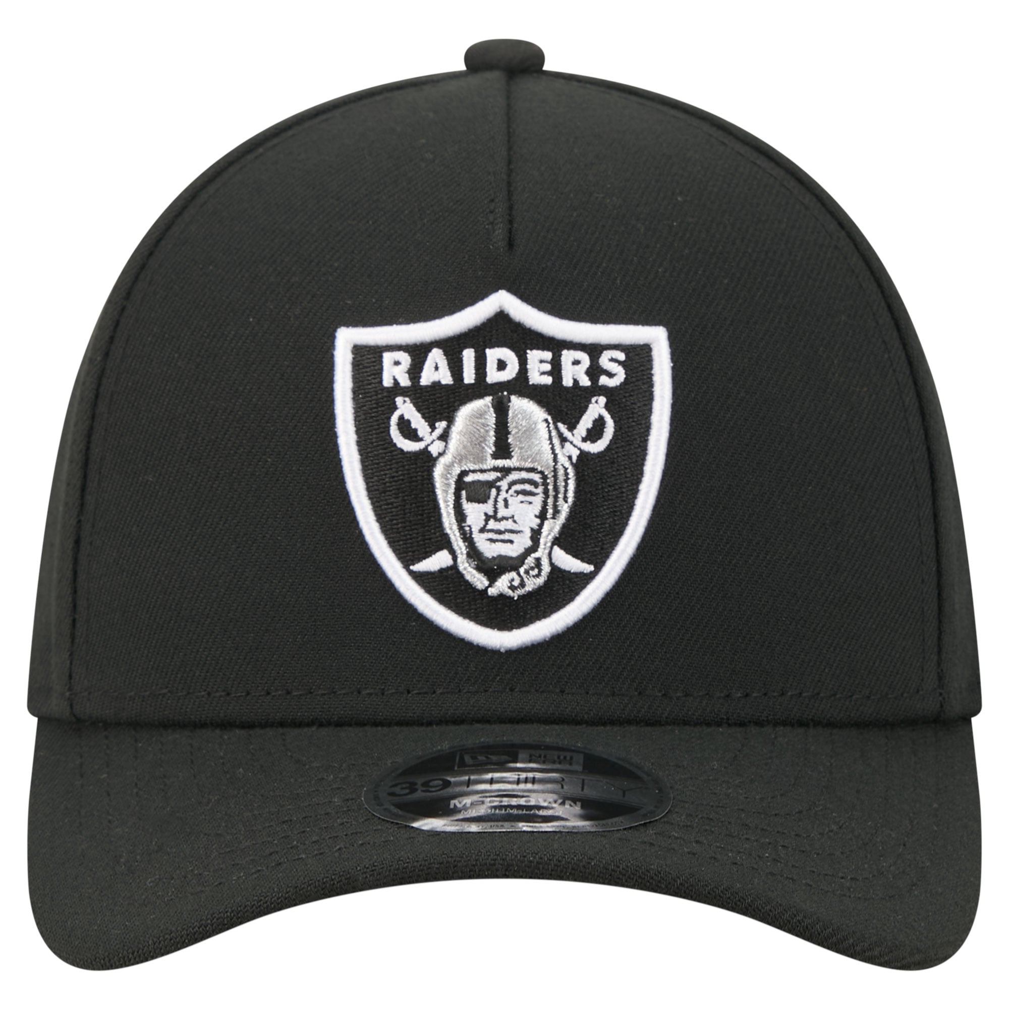 Men's New Era Black Las Vegas Raiders 39THIRTY M-Crown A-Frame Stretch Hat