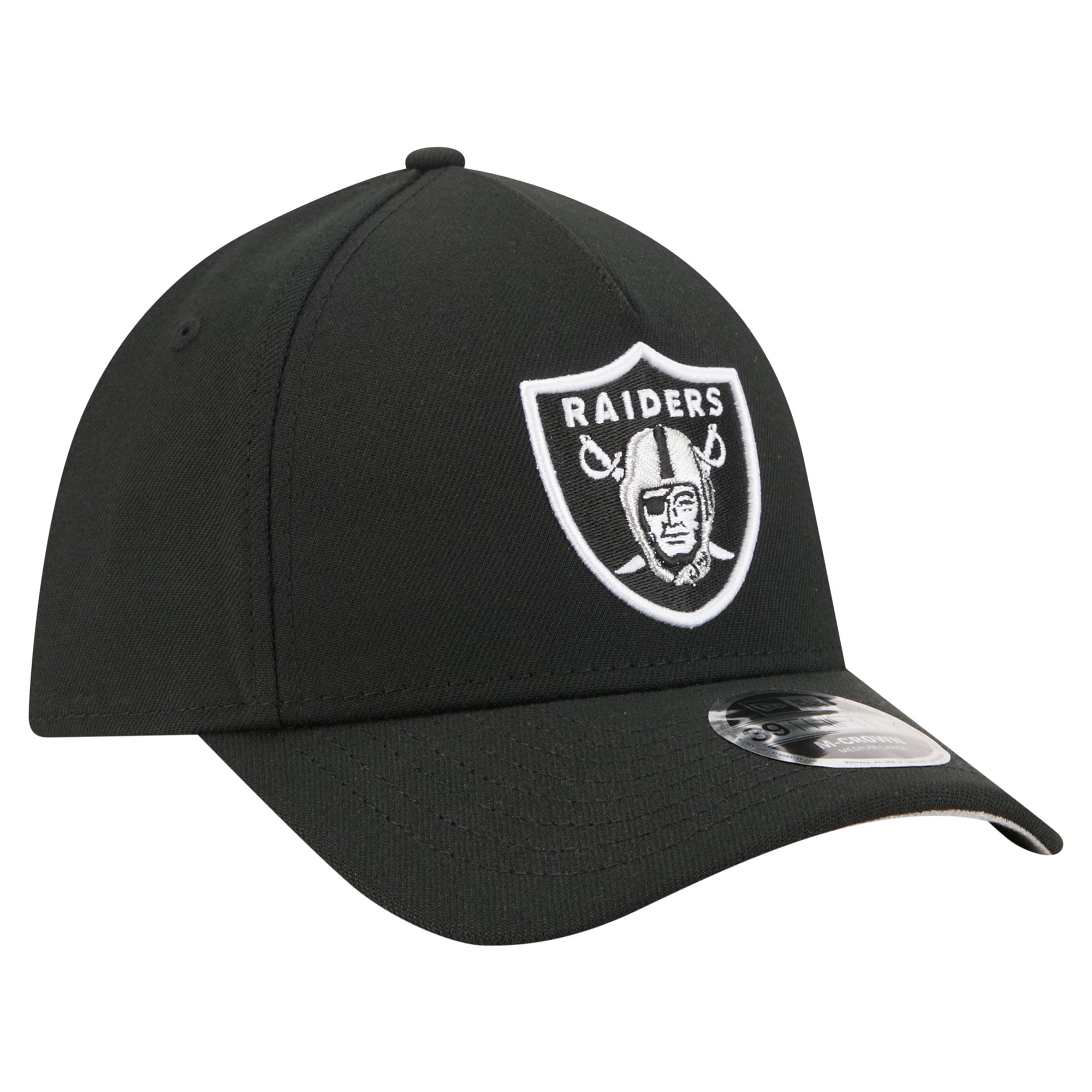 Men's New Era Black Las Vegas Raiders 39THIRTY M-Crown A-Frame Stretch Hat