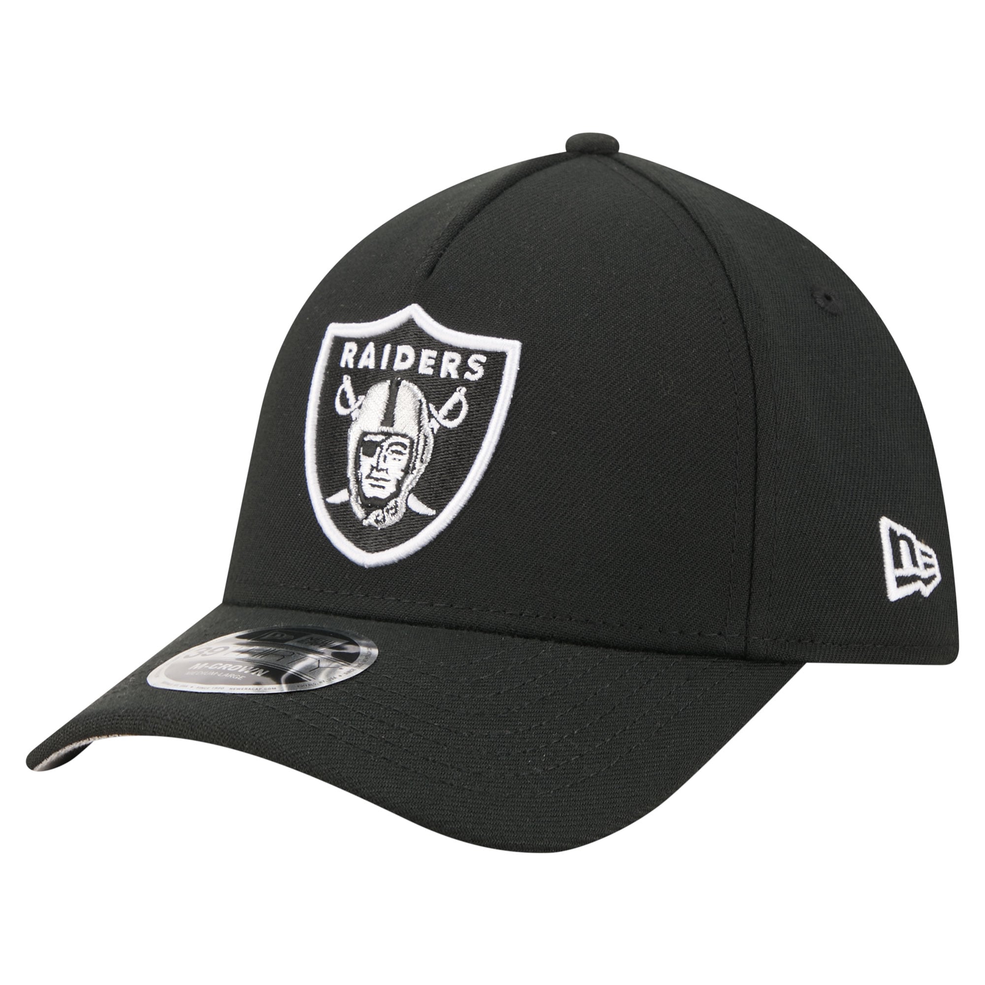 Men's New Era Black Las Vegas Raiders 39THIRTY M-Crown A-Frame Stretch Hat