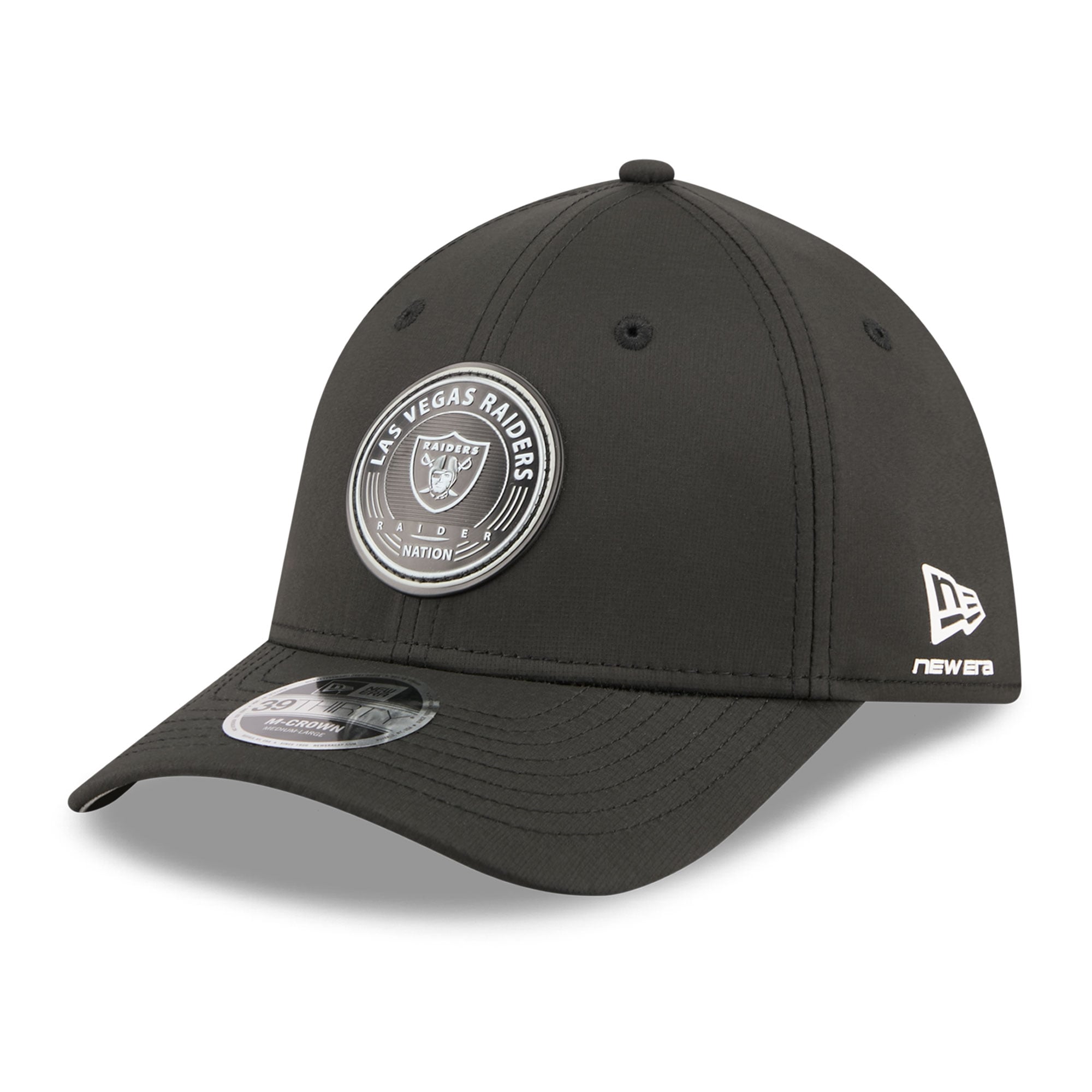 Casquette New Era noire Las Vegas Raiders 39THIRTY M-Crown Flex pour homme